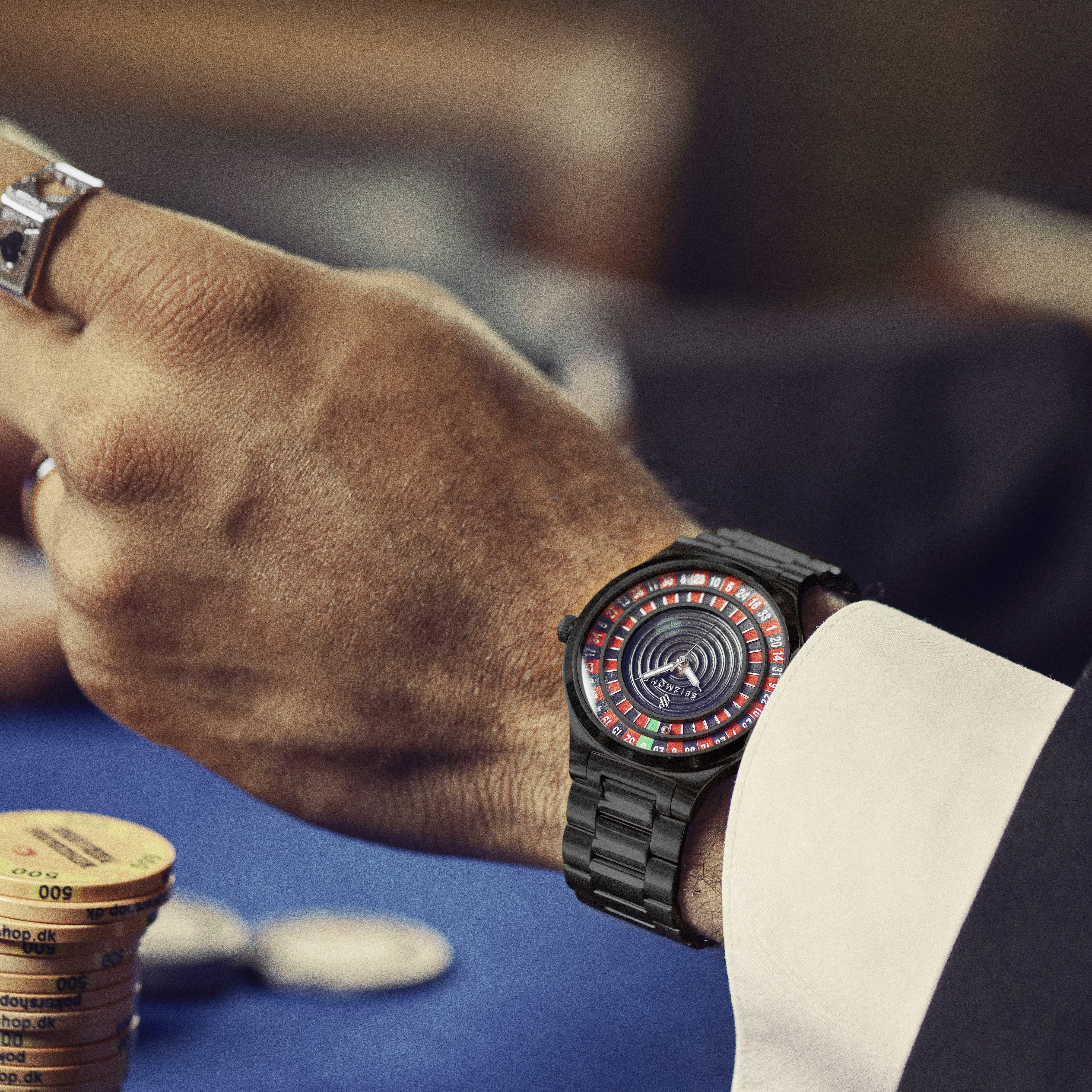 Ace | Musta Teräksinen Kvartsi Rullettikello - 2