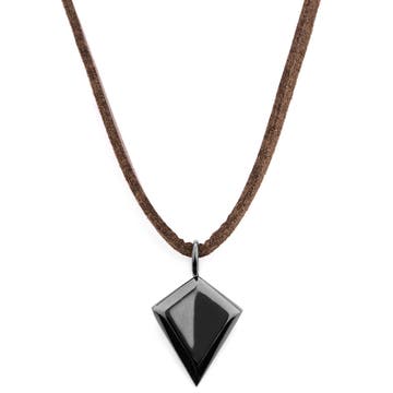 Iconic | Black Arrowhead Leather Necklace