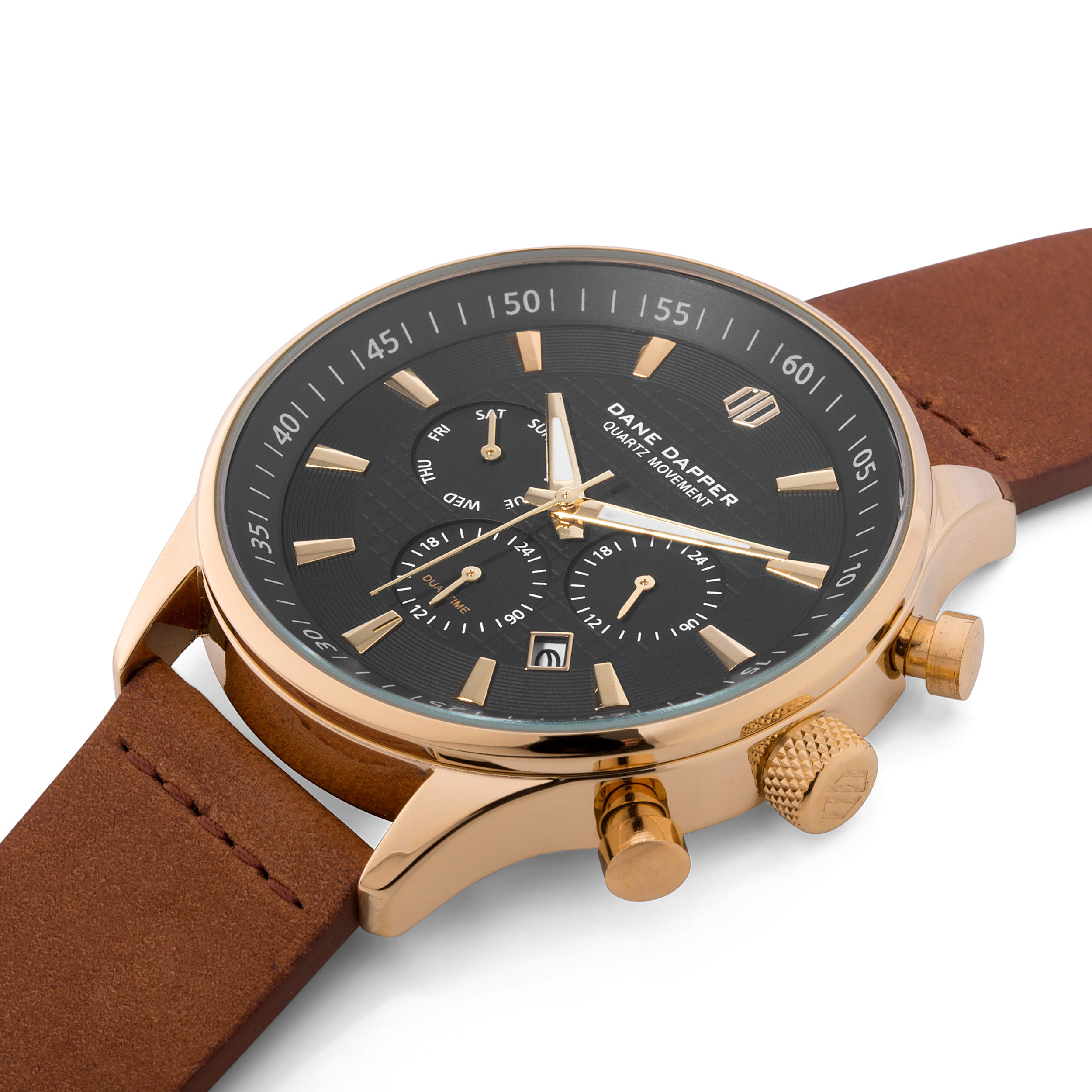 Brown, Gold-Tone & Black Troika Watch - 2