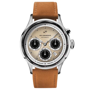 1564 Chronodate Automatic | Kirurgiskt stål & benvit 1564 Chronodate Automatic | Kirurgiskt stål & benvit