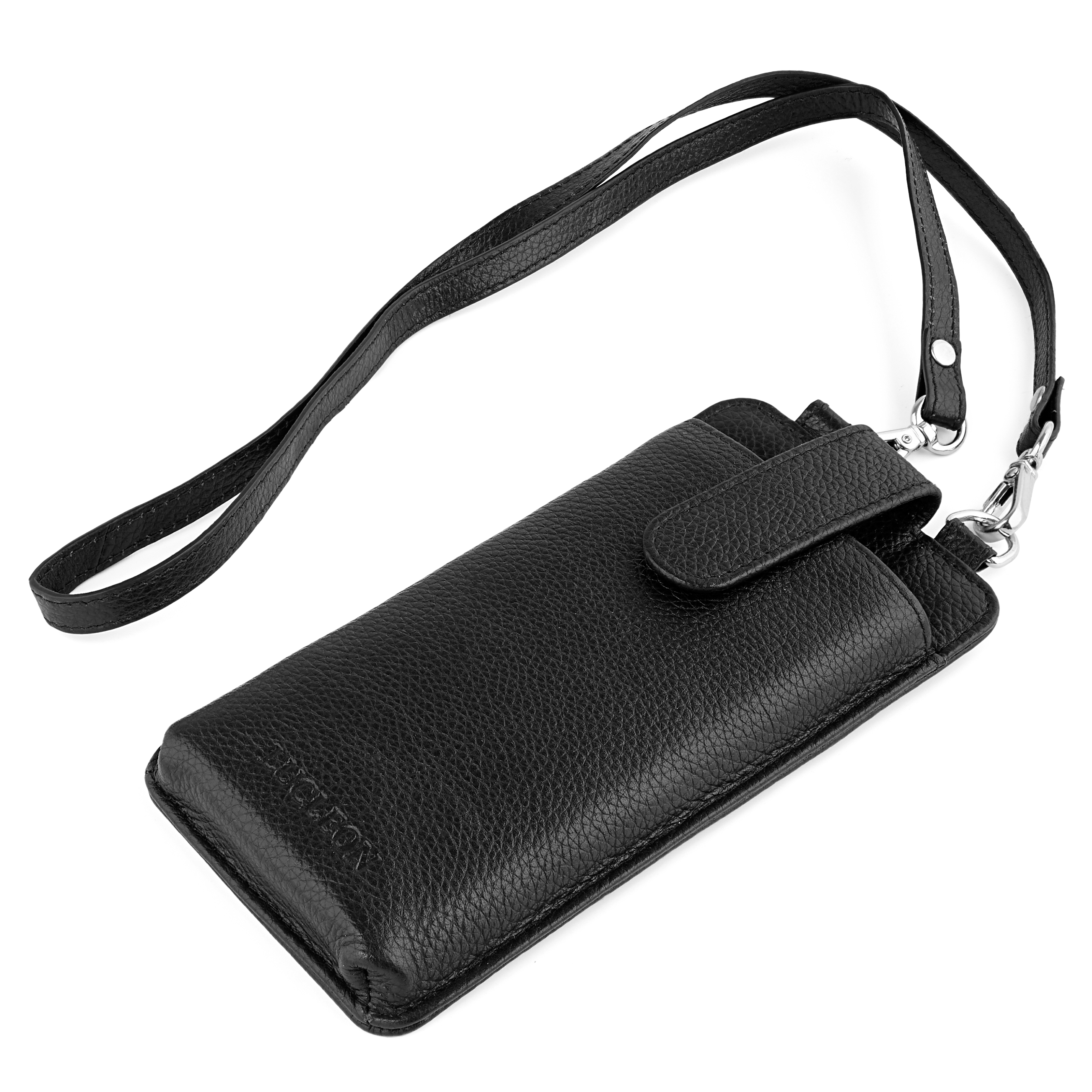 Černé pouzdro na telefon a pouzdro na karty v jednom Lamont  - 2