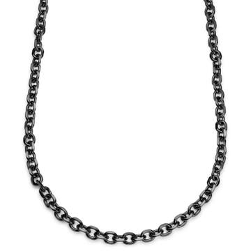 Essentials | 8 mm náhrdelník z rolo retiazky v sivo-čiernej farbe Essentials | 8 mm náhrdelník z rolo retiazky v sivo-čiernej farbe