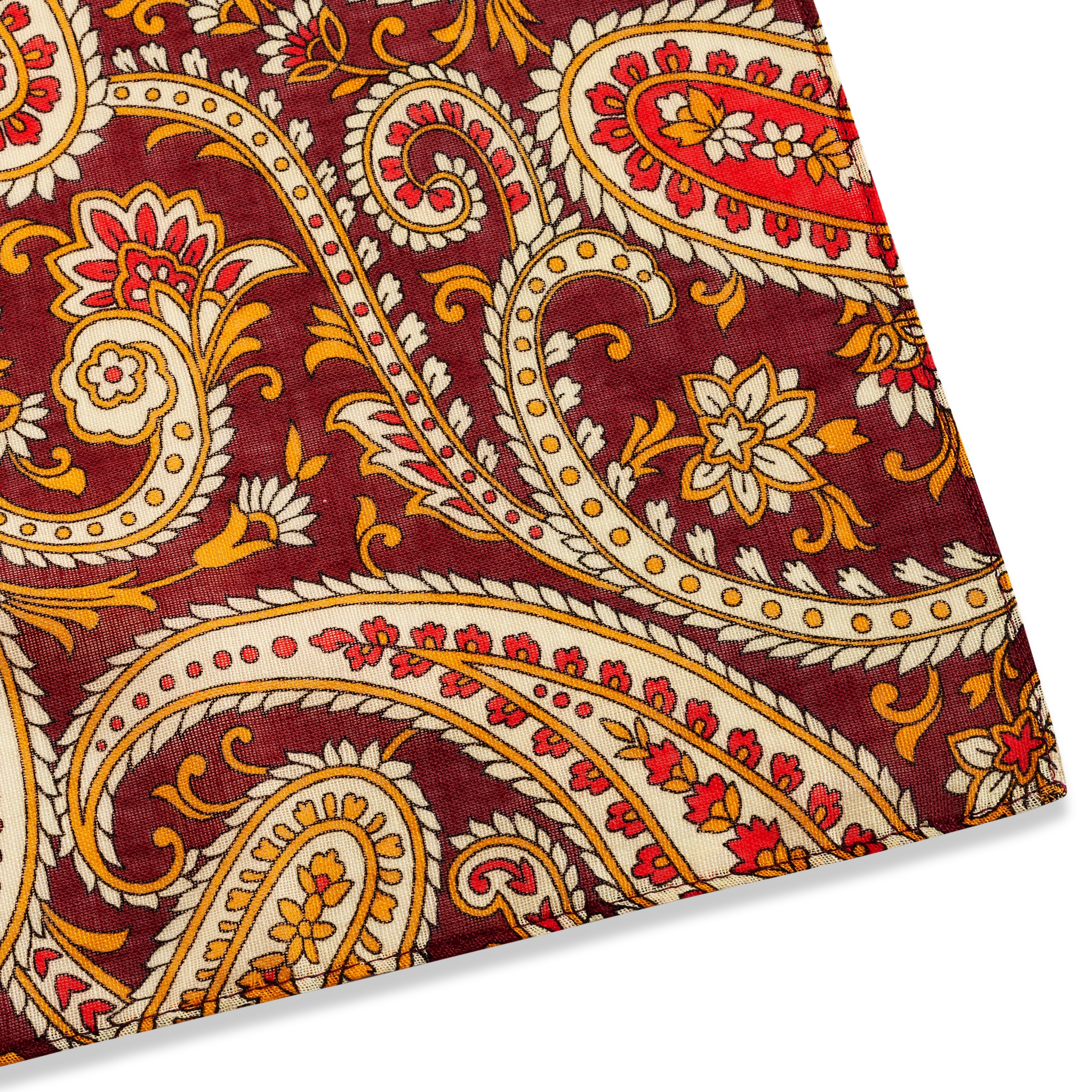 Peislija raksta kokvilnas kaklauts bordo un bēšā krāsā - 4