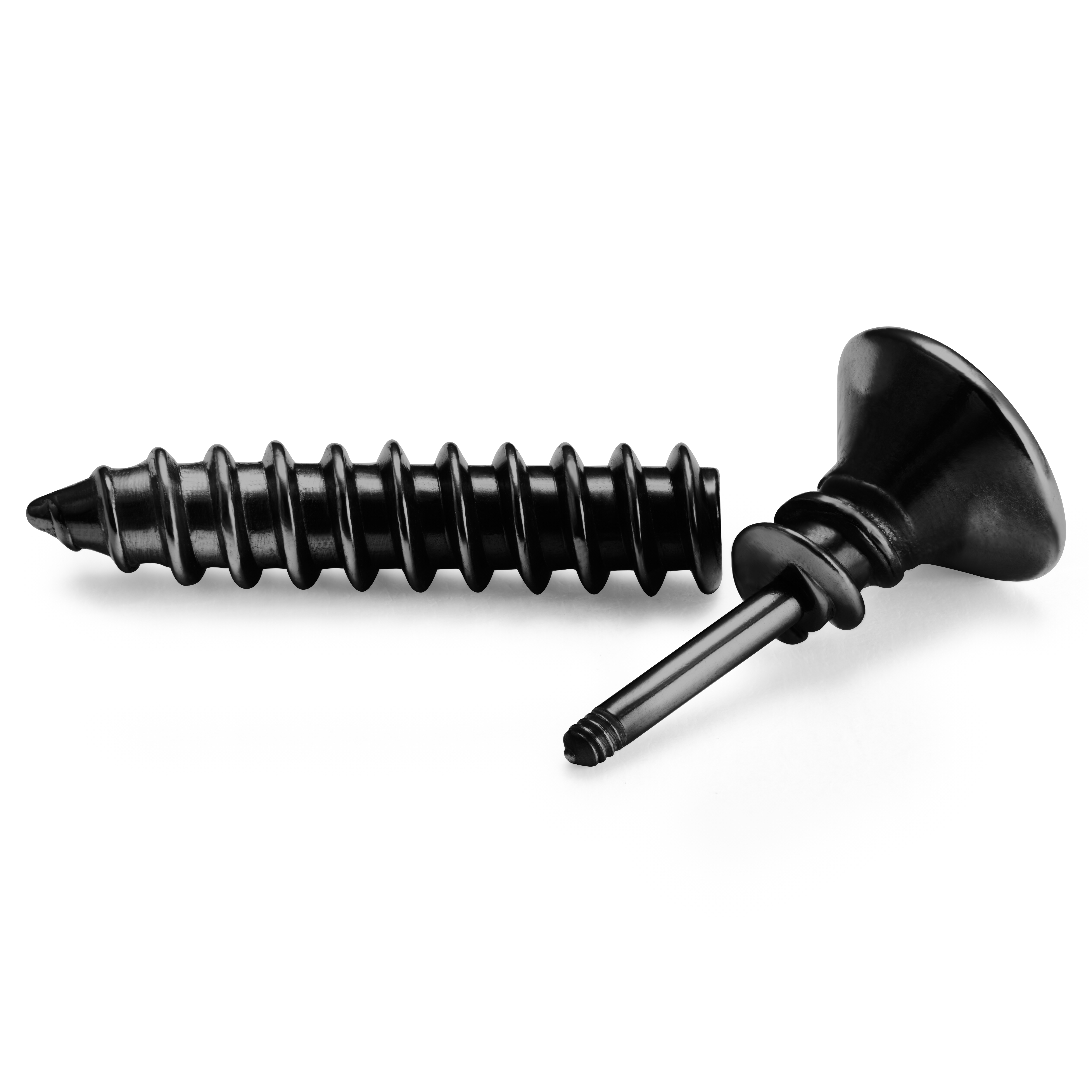 Floyd Schwarzer Schrauben-Ohrring - 4