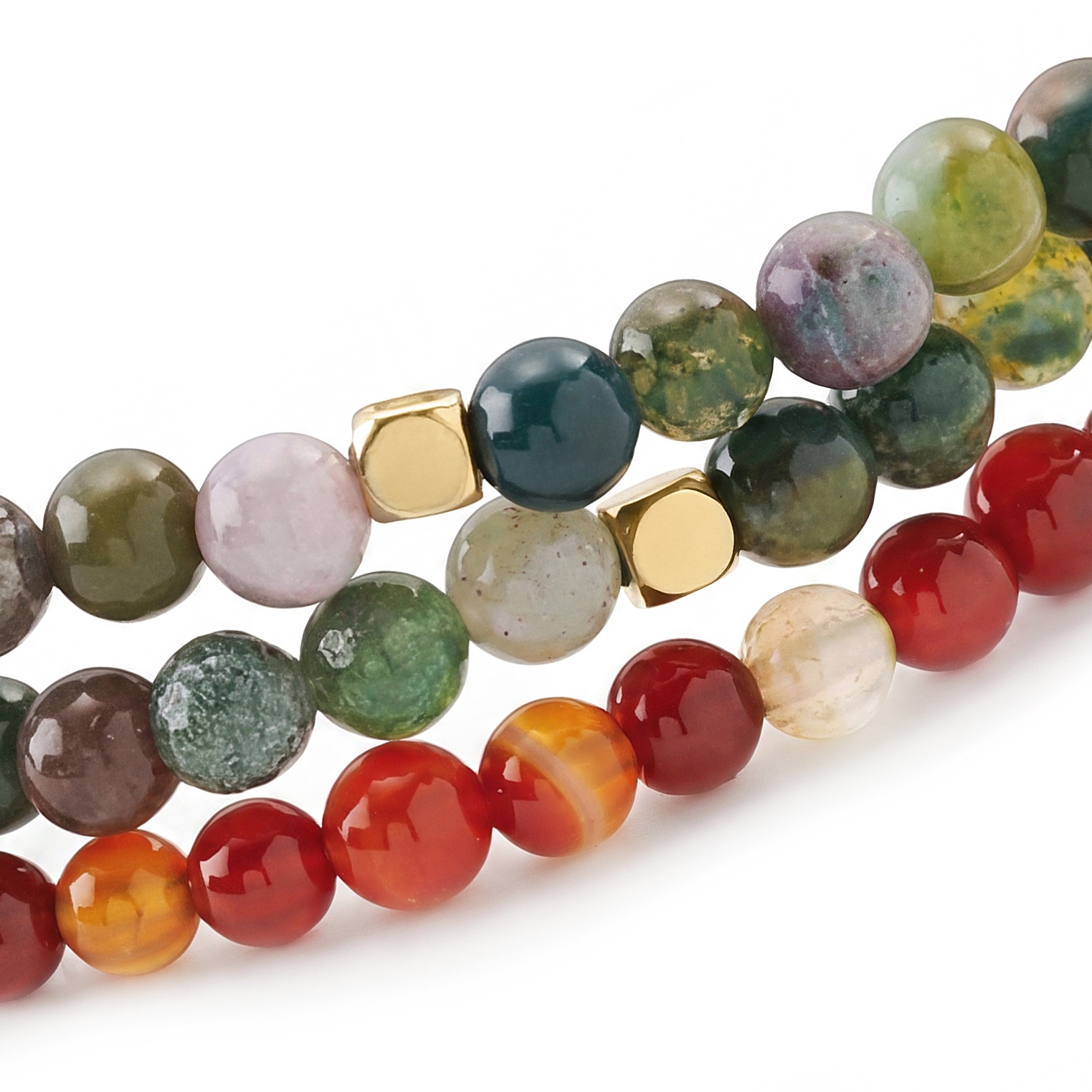 Mediterranean | Earth-Tone Natural Stone Beaded Bracelet Set - 3