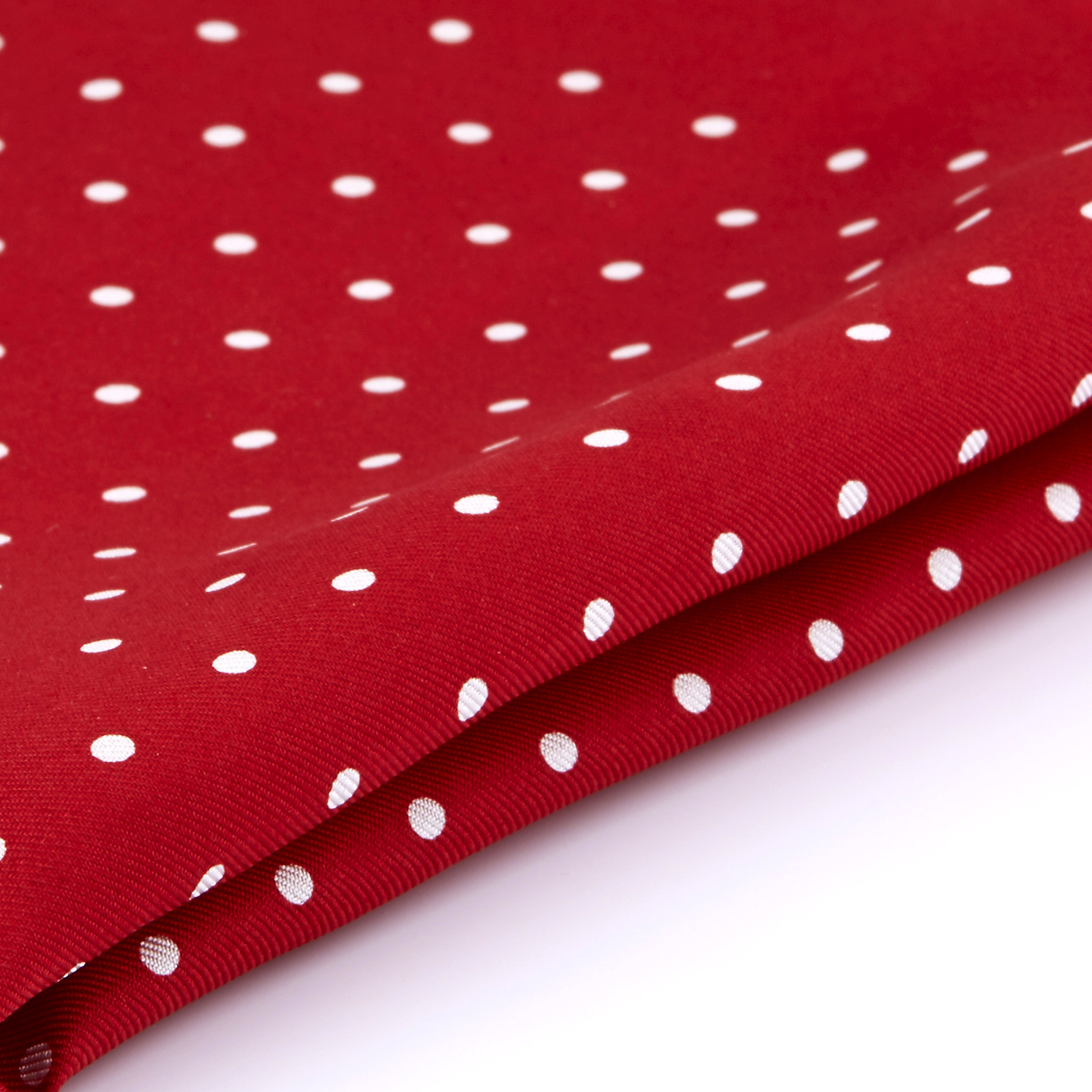 Fazzoletto da taschino in seta rosso con puntini bianchi - 2