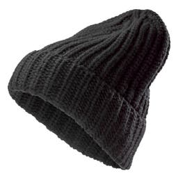 Montagna | Black Chunky Knitted Rib Beanie