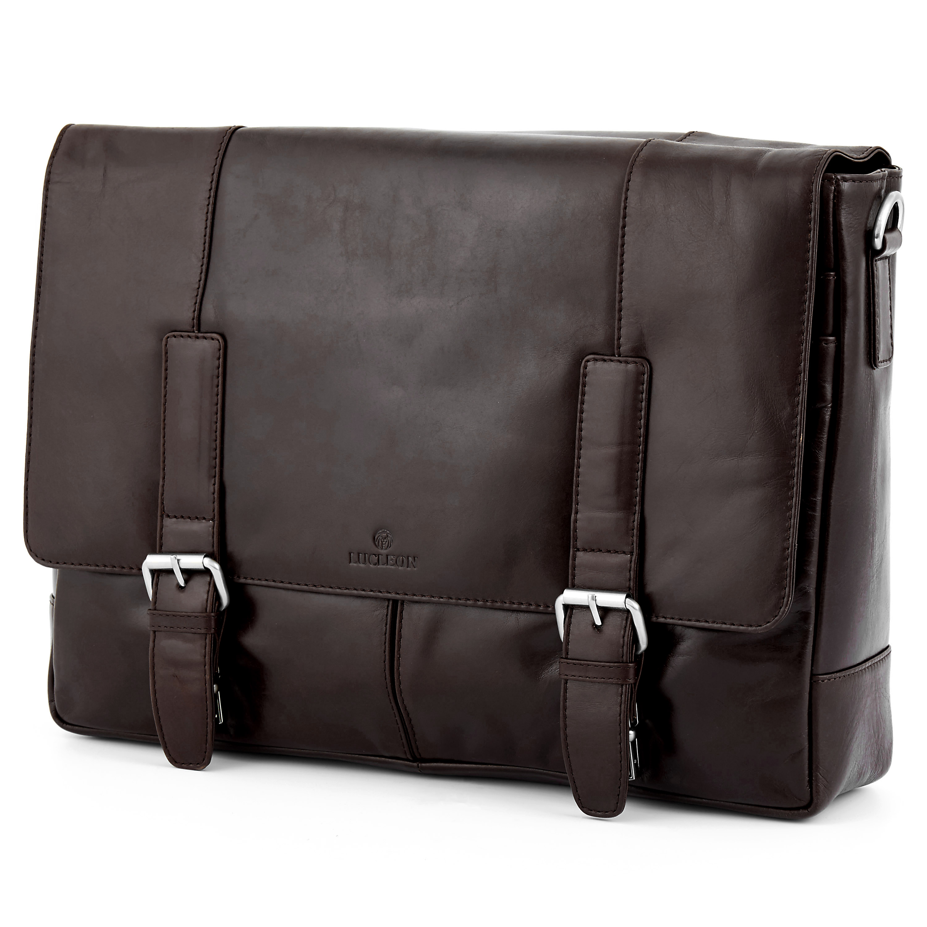 Dunkelbraune Klassische Jasper Leder Umhängetasche - 1