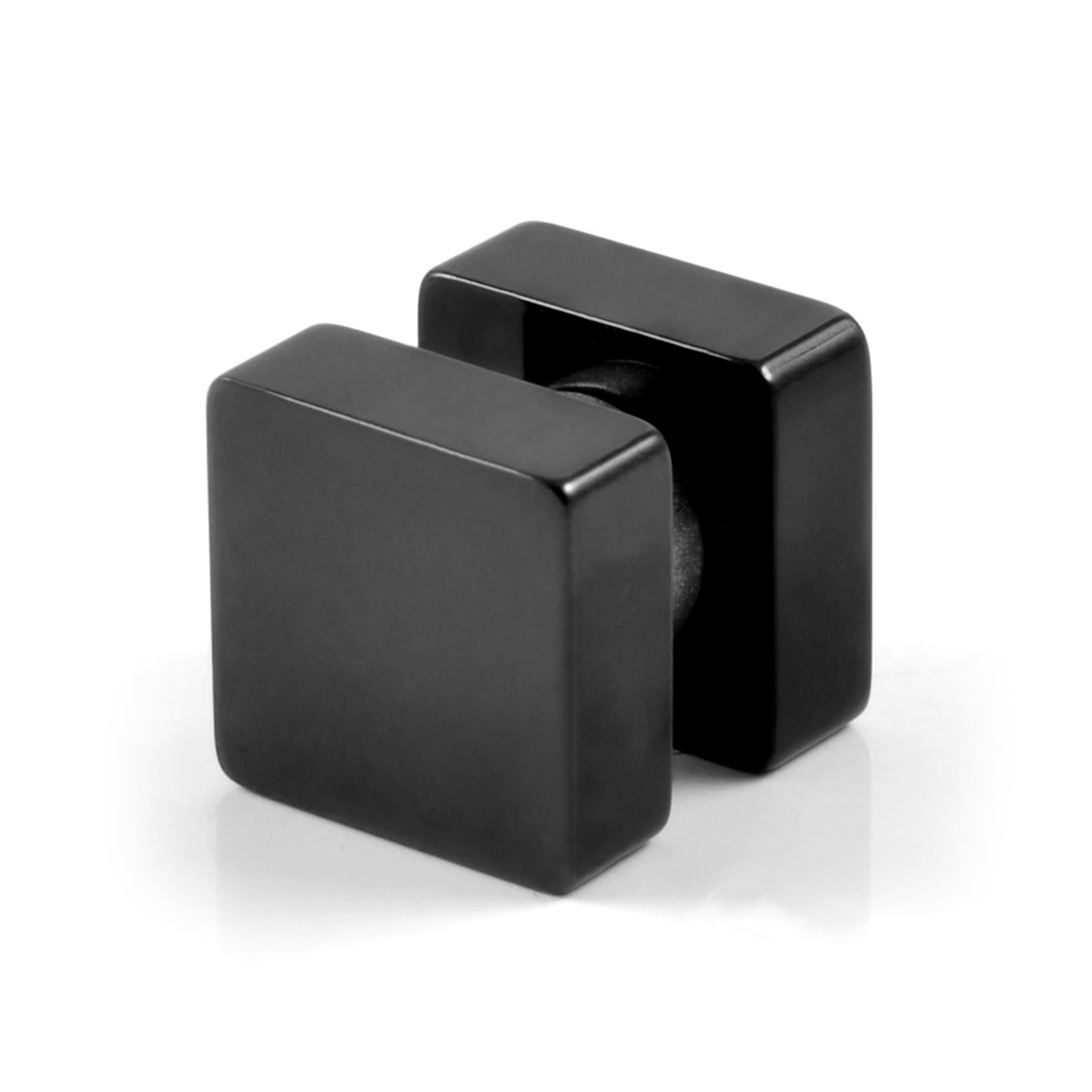 6 mm Black Stainless Steel Square Magnetic Earring