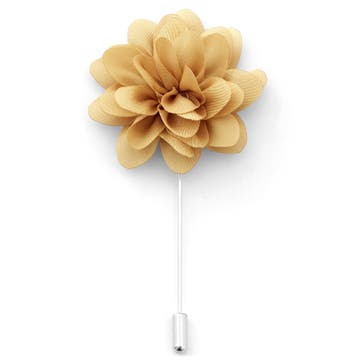 Peony Golden Beige Lapel Flower Pin Peony Golden Beige Lapel Flower Pin