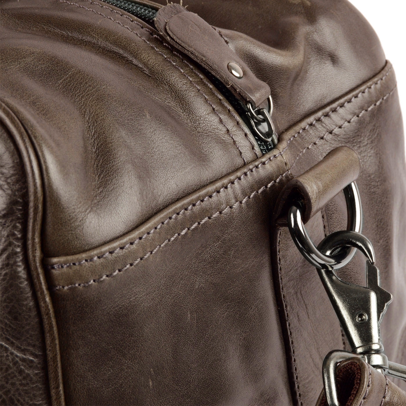 Víkendová/sportovní olivově zelená kožená taška - 6