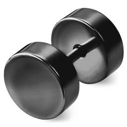 8 mm Black Stainless Steel Faux Plug Earring