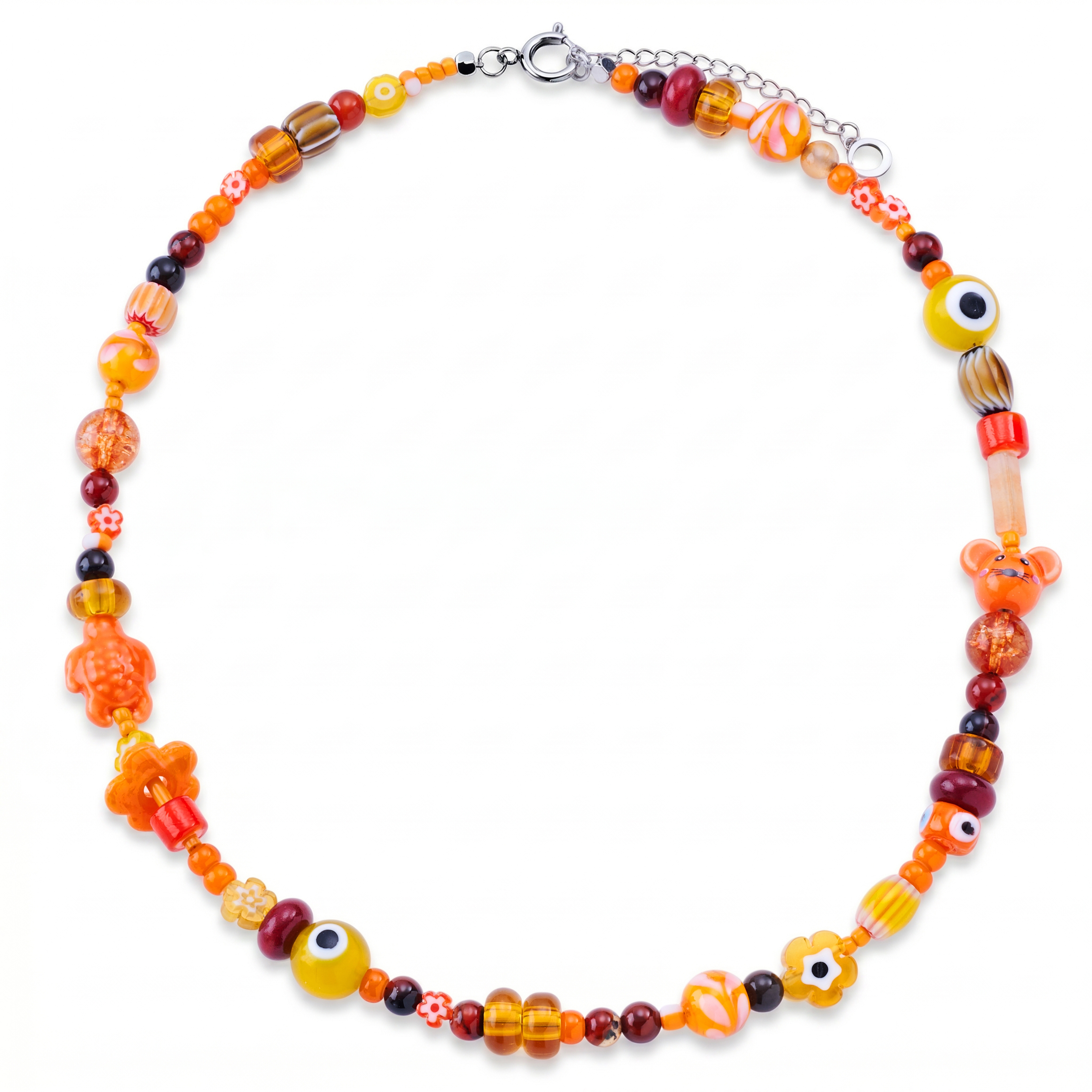Pearlmania | Sunset Riot Orange Glass Bead Necklace - 2