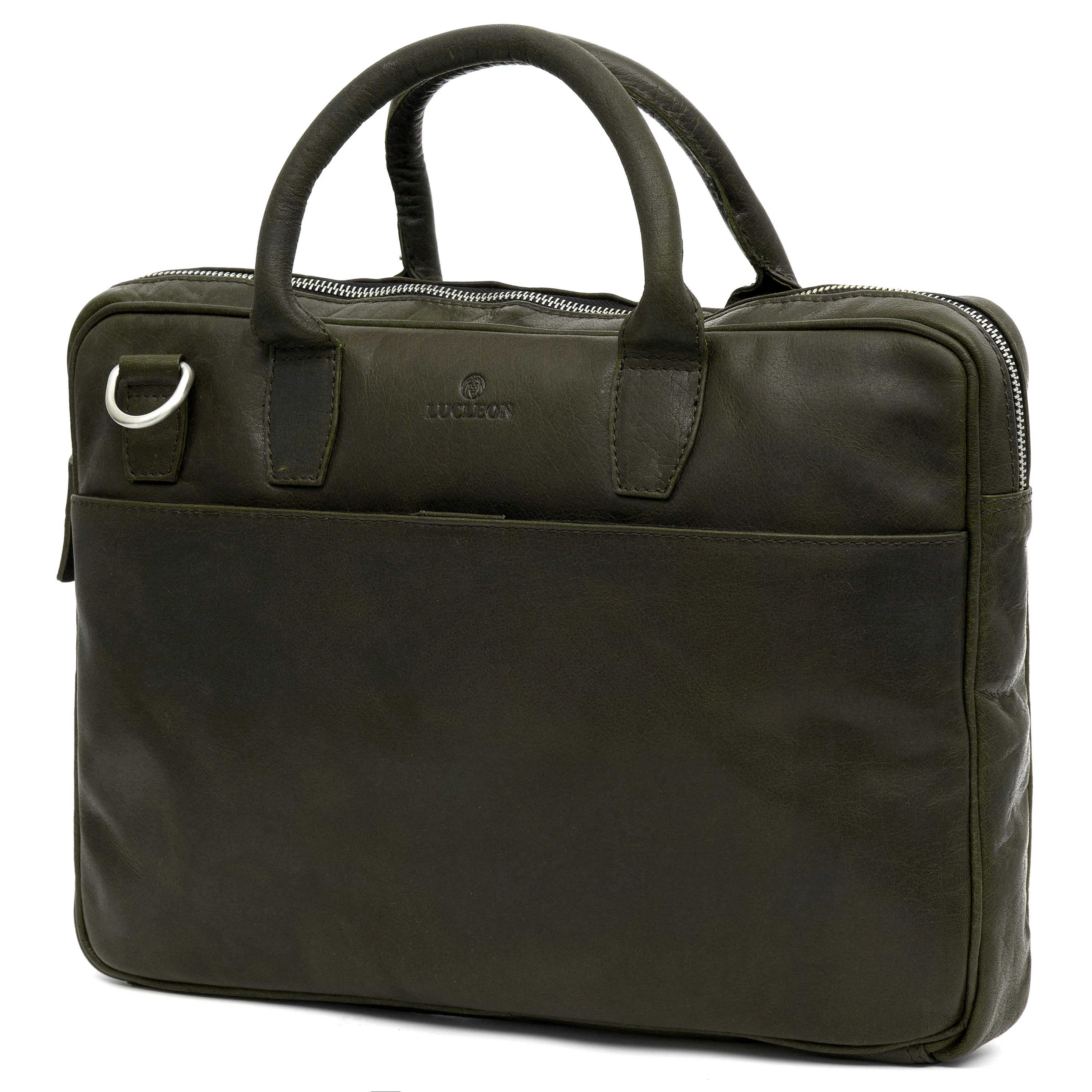 Montreal Schlanke Olivgrüne Executive Ledertasche 13 Zoll - 1