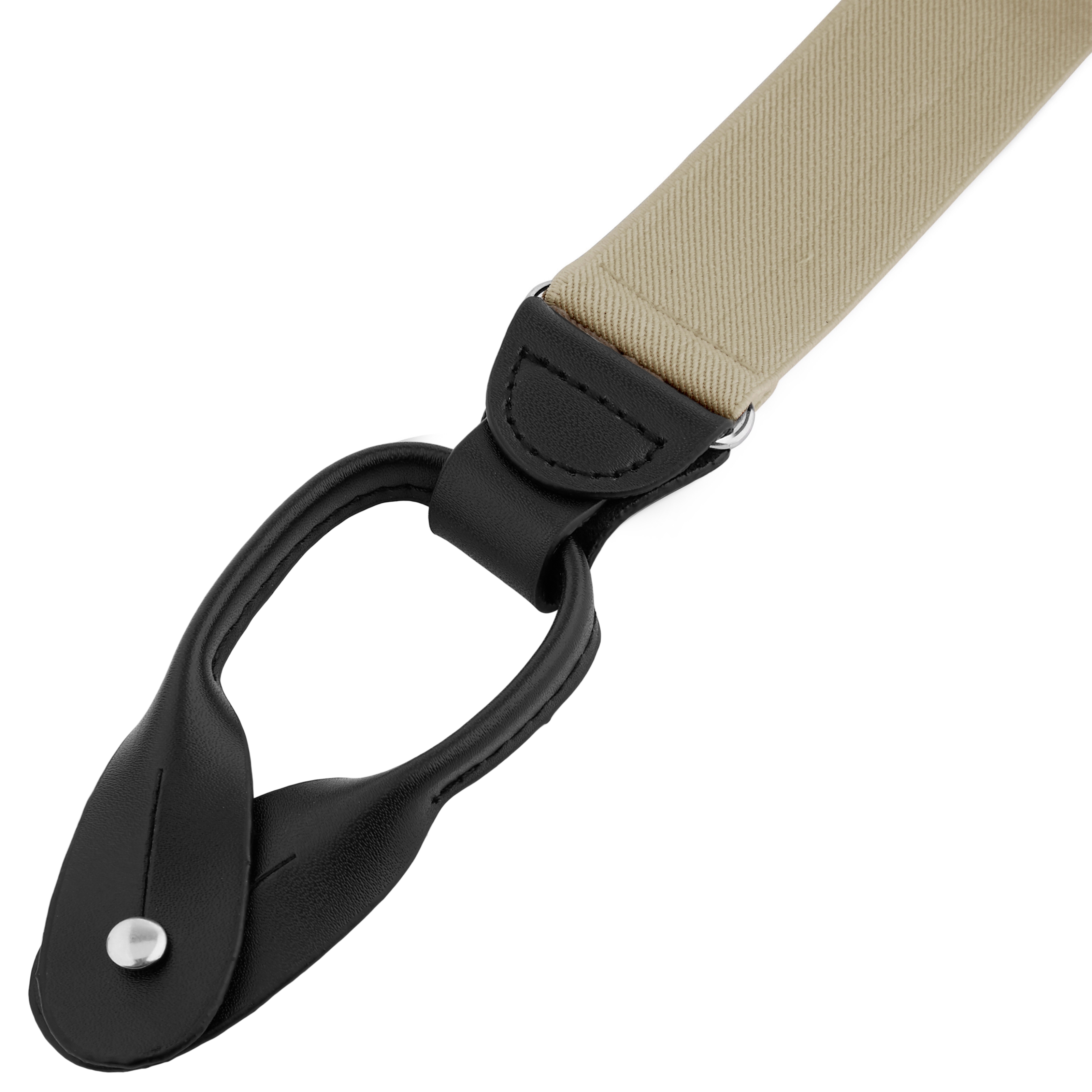 Brede Beige Seler m. Stropper til Knapper - 2