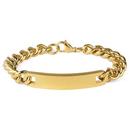 10mm Gold-Tone Stainless Steel ID Bracelet