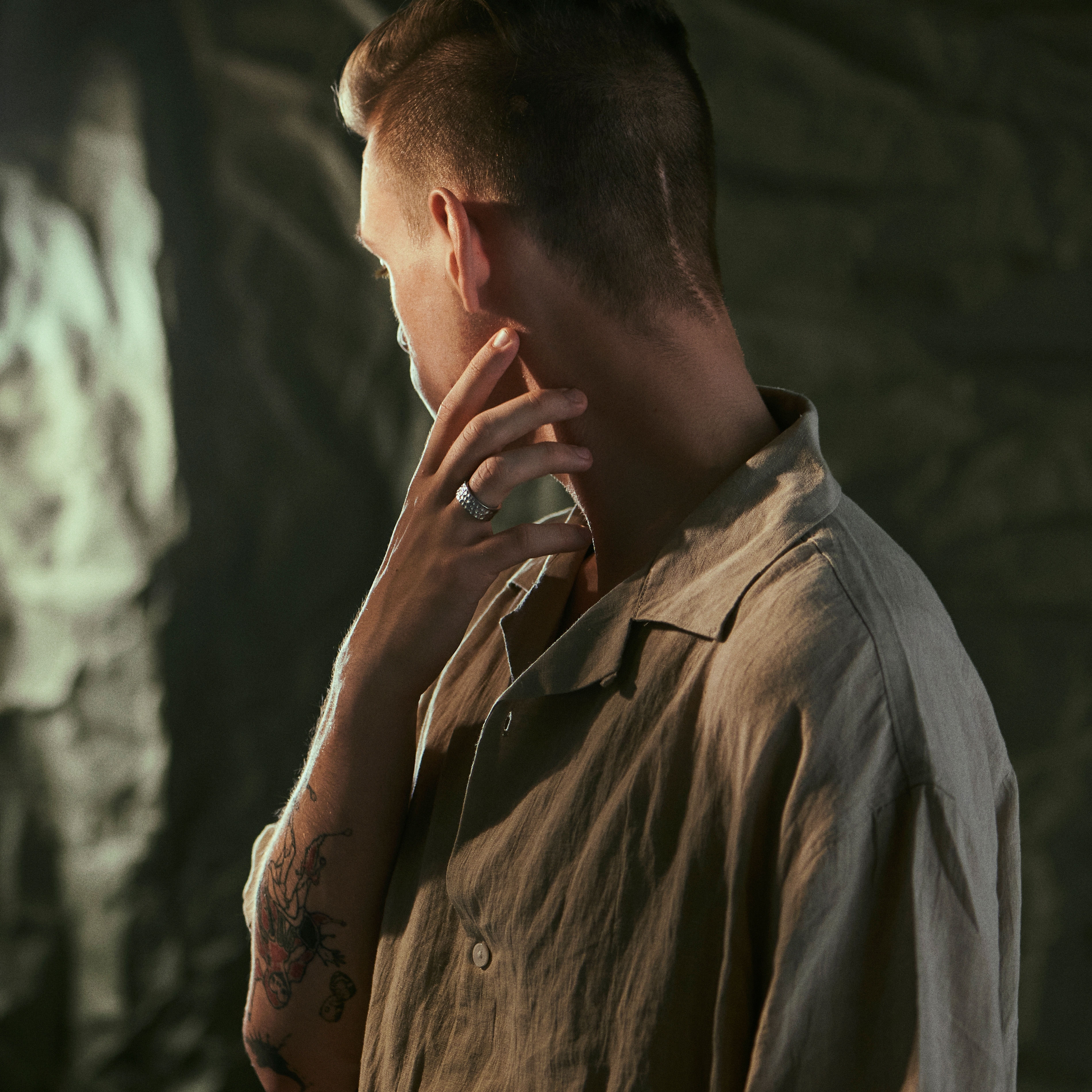 Orphic | 9 mm Hammered & Brushed Silver-Tone Stainless Steel Ring - 4