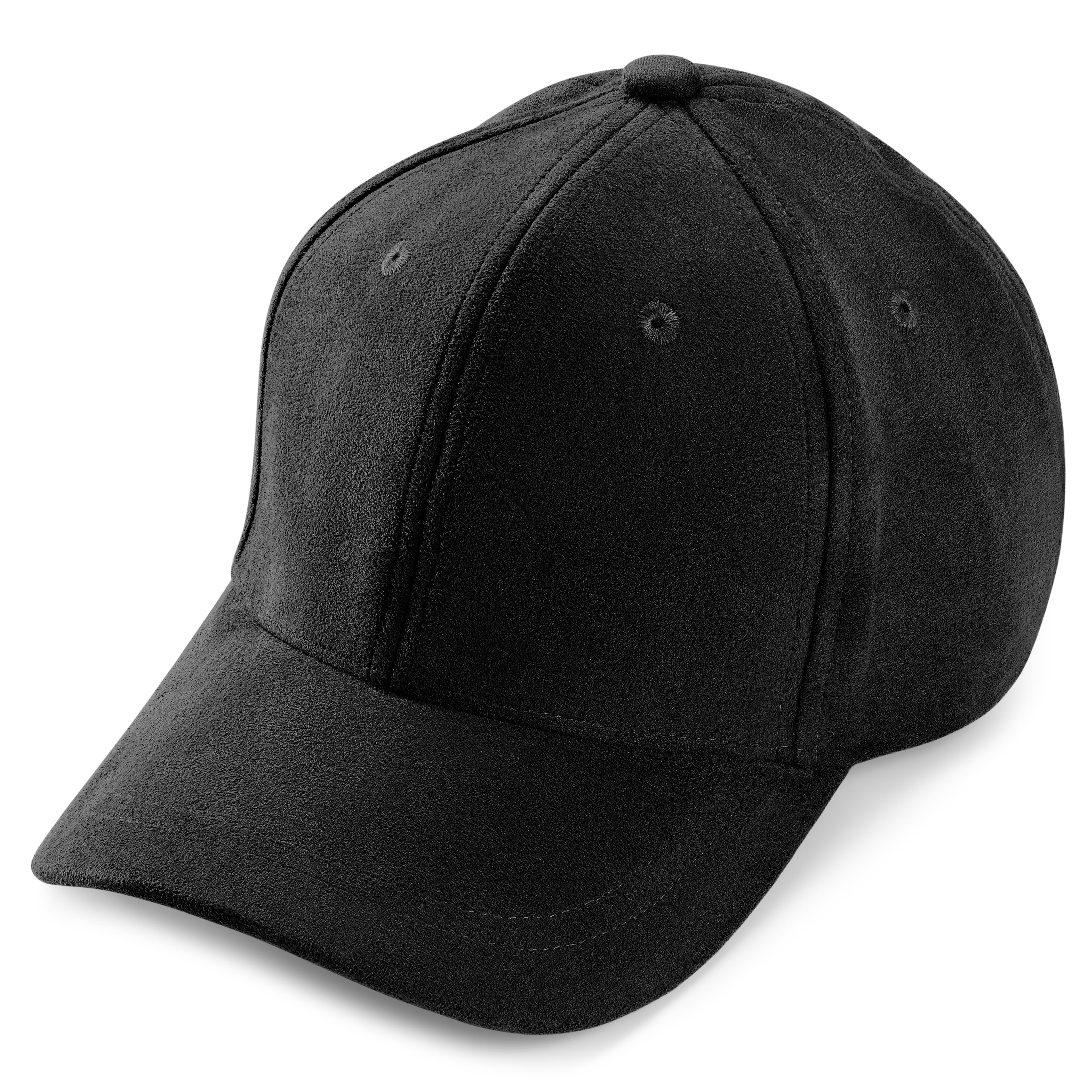 Lacuna | Czarna czapka bejsbolówka ze sztucznego zamszu