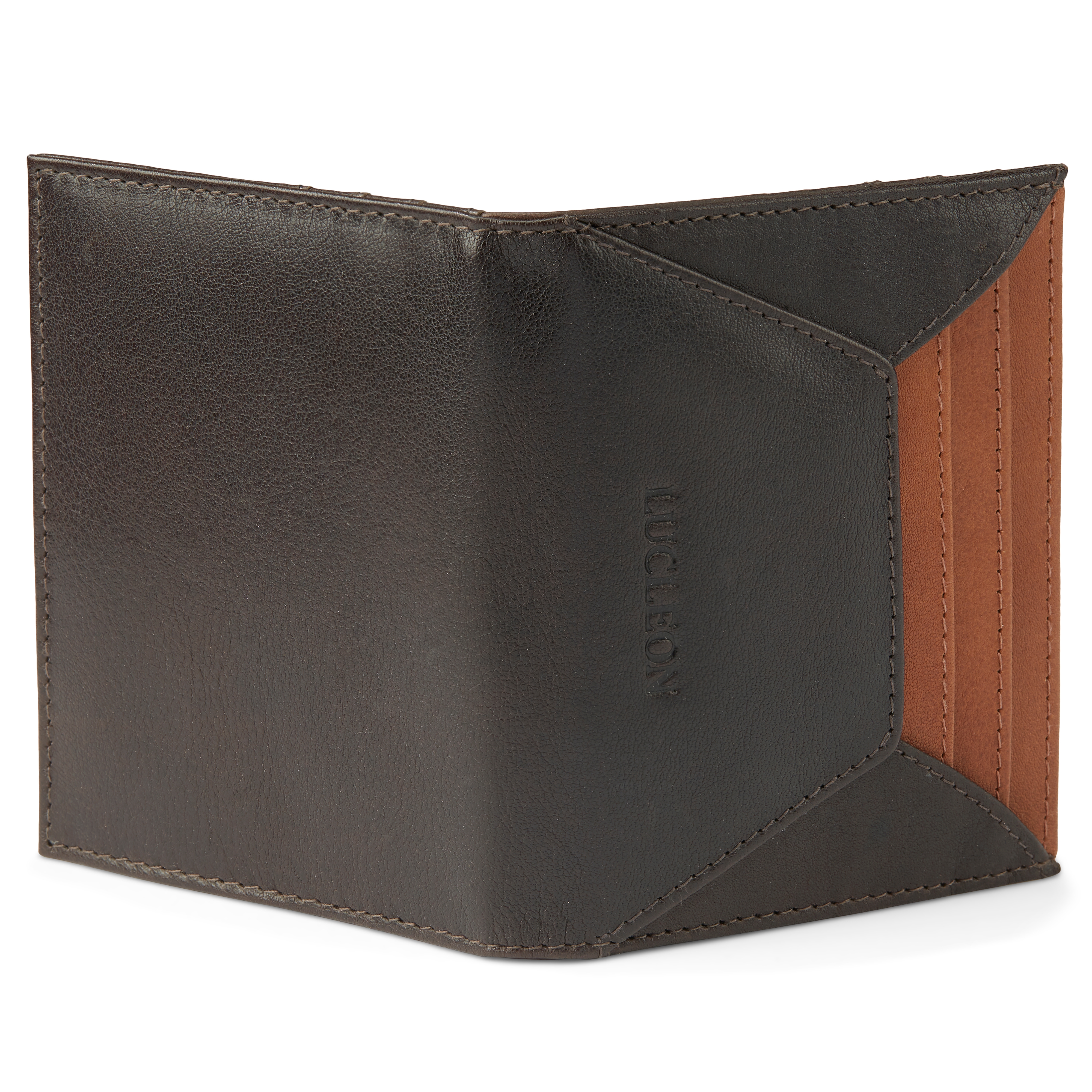 Loren Dark-Brown & Tan Leather RFID-Blocking Card Holder - 5
