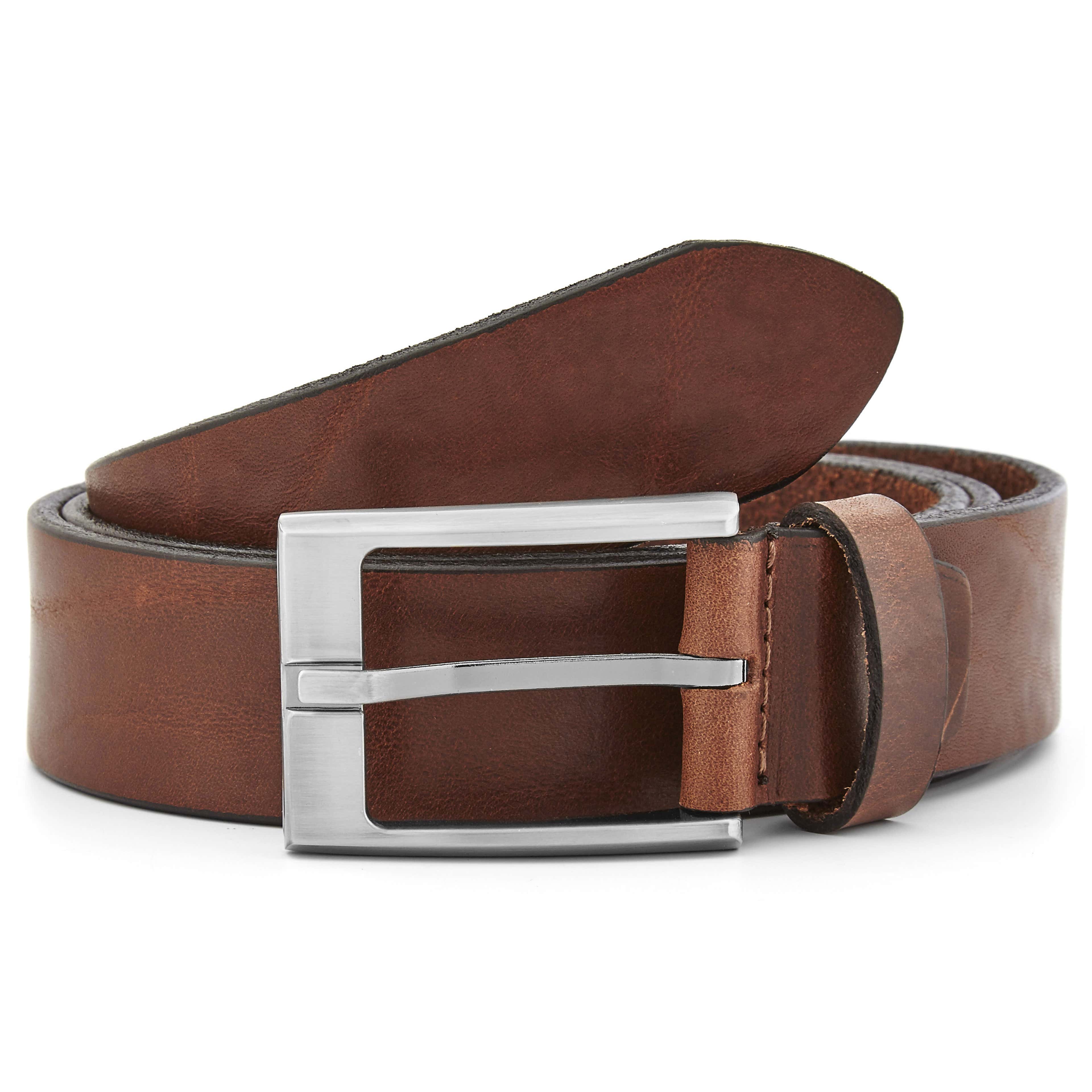 Cinturón de cuero de color marrón cálido 