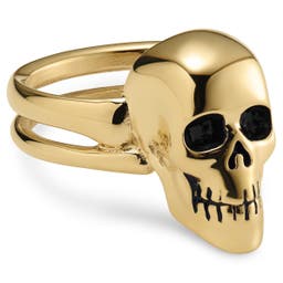Aspero | Gold-tone Stainless Steel Skull Ring