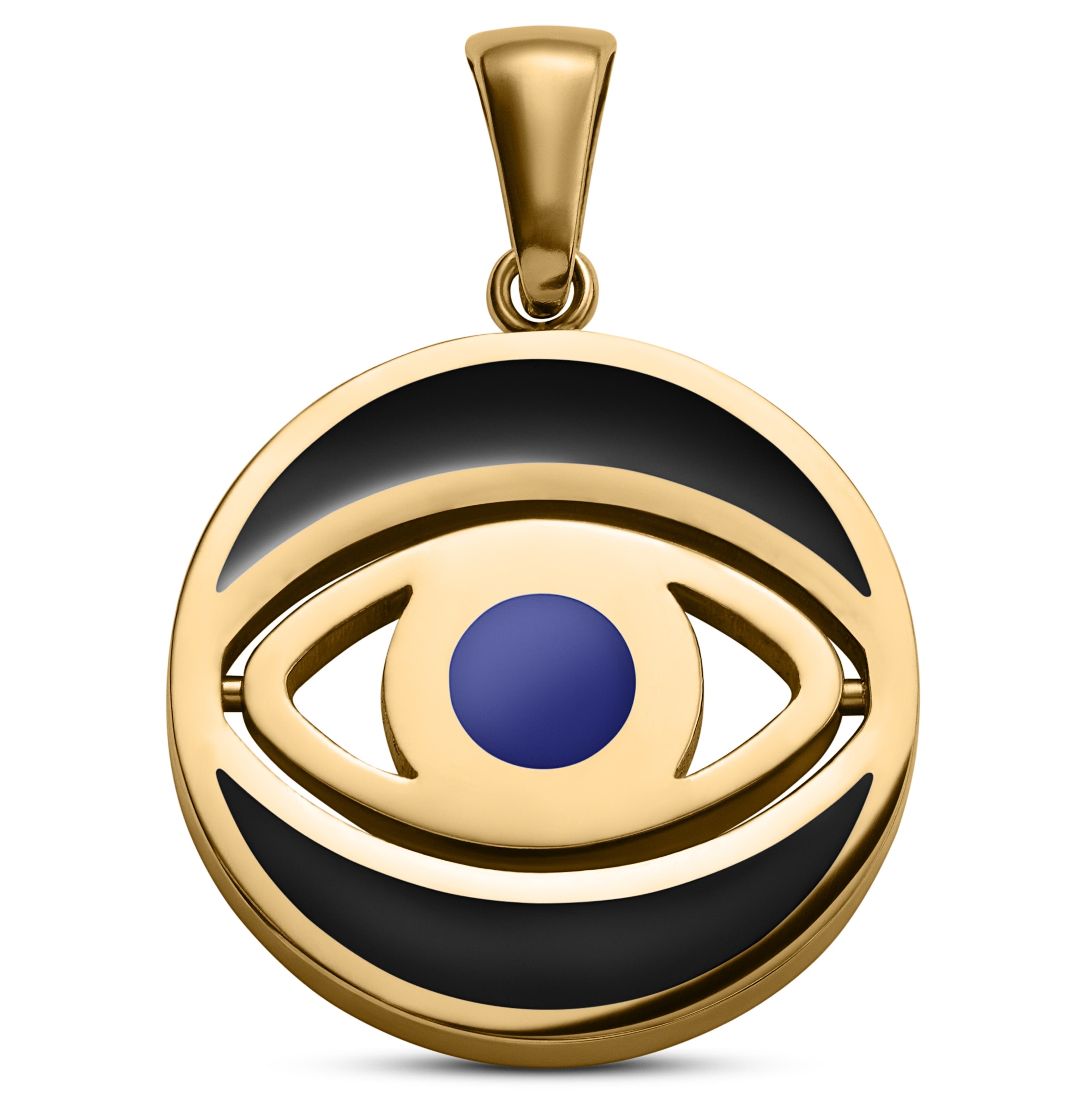 Evil Eye | Pendentif rotatif doré