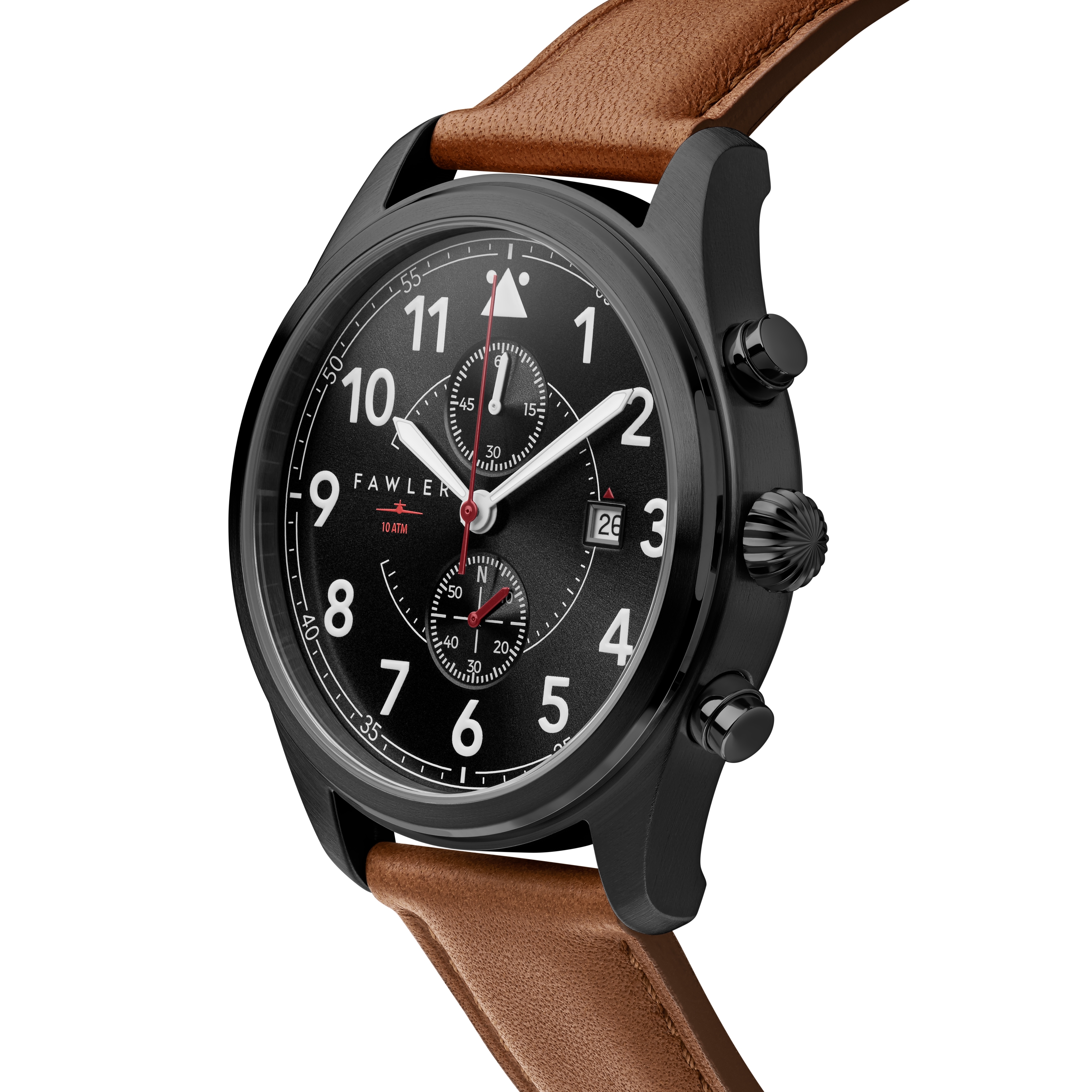 Fraser | Black & Brown Pilot’s Chronograph Watch - 3