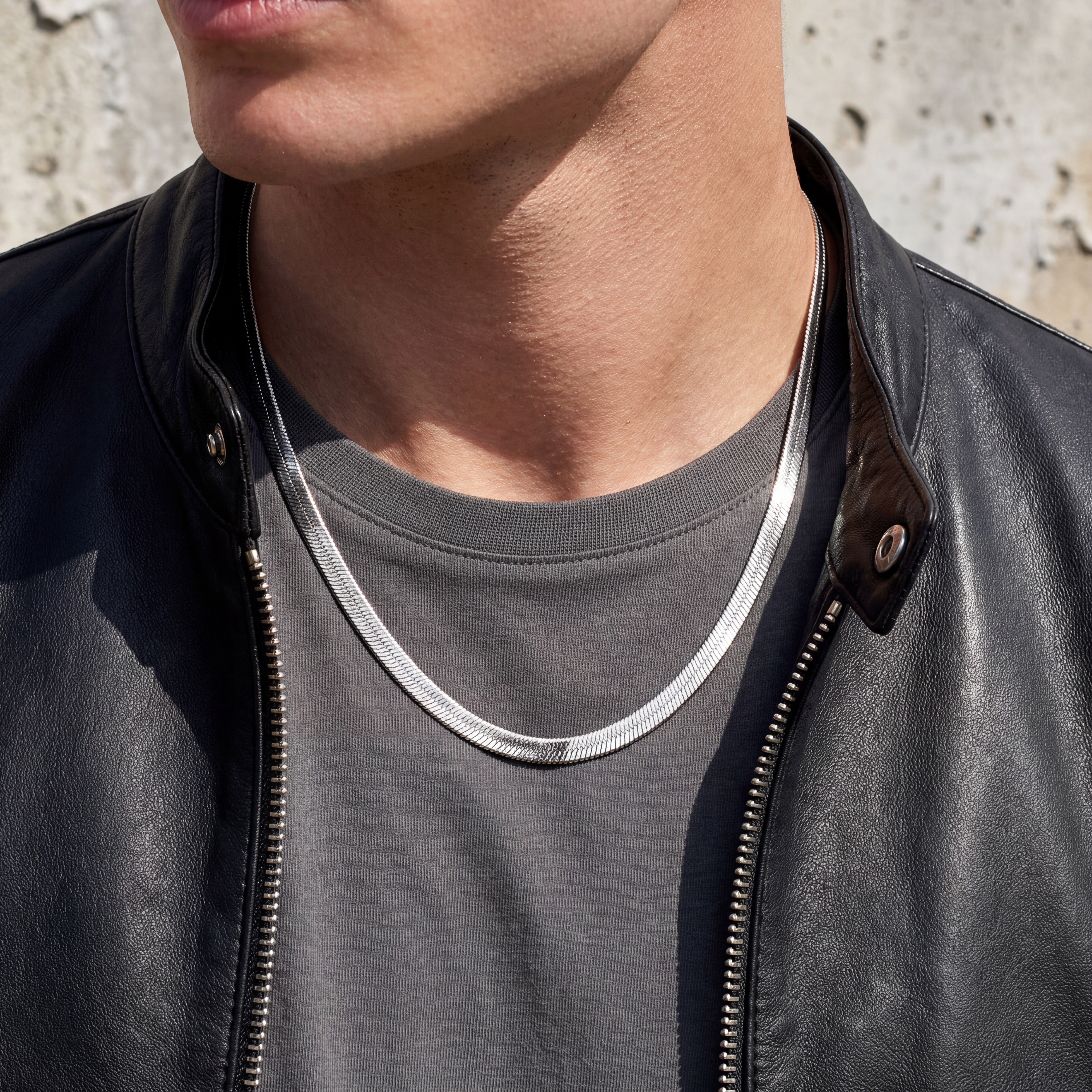 Argentia | 925s | 6mm Rhodium-Plated Sterling Silver Herringbone Chain Necklace - 3