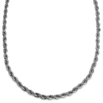 Essentials | Collar de cadena de cuerda plateado de 8 mm