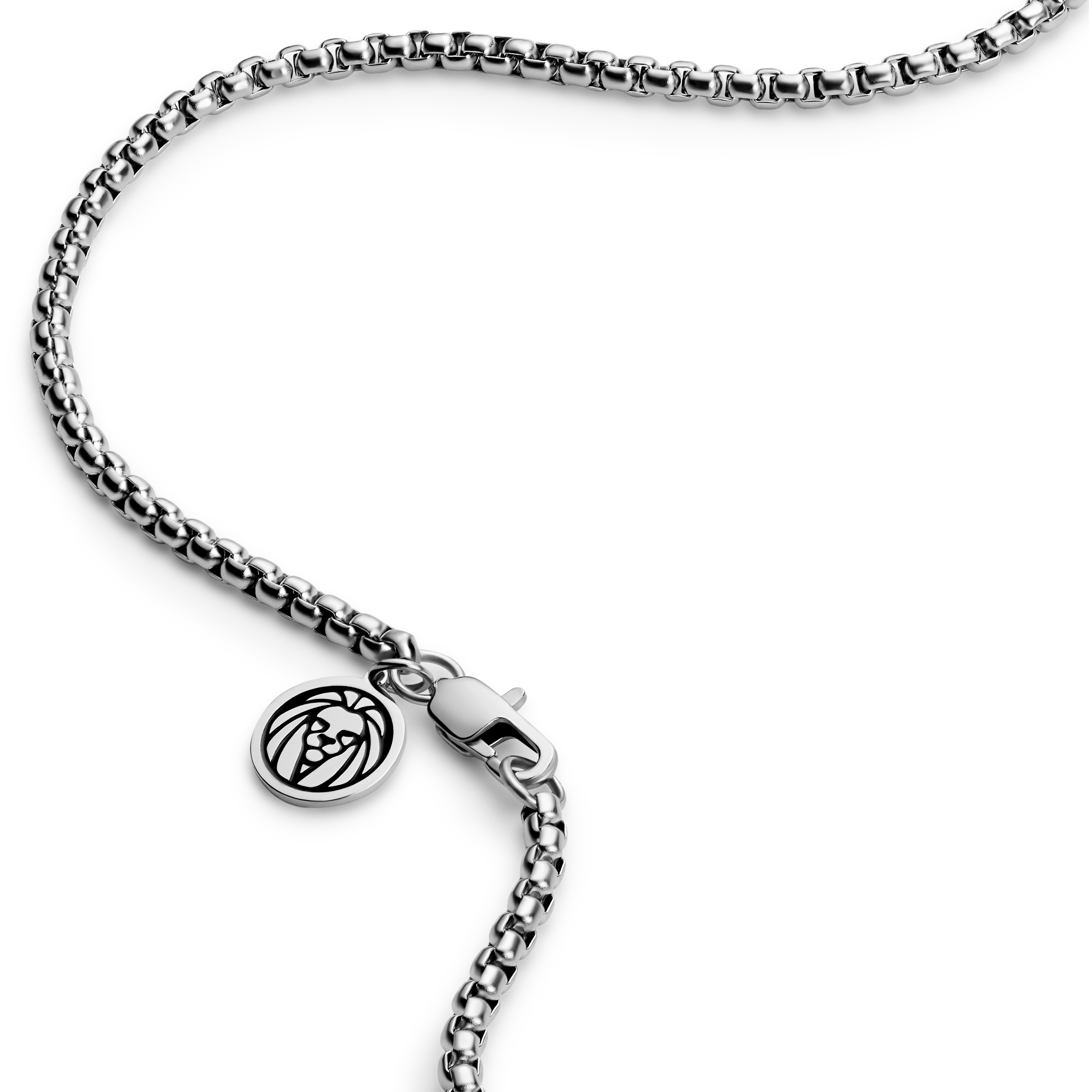 Essentials | 3 mm Silver-Tone Curved Box Chain Necklace - 3