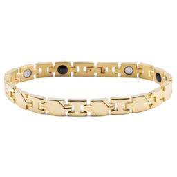 Gold-Tone Link 4 Elements Titanium Bracelet
