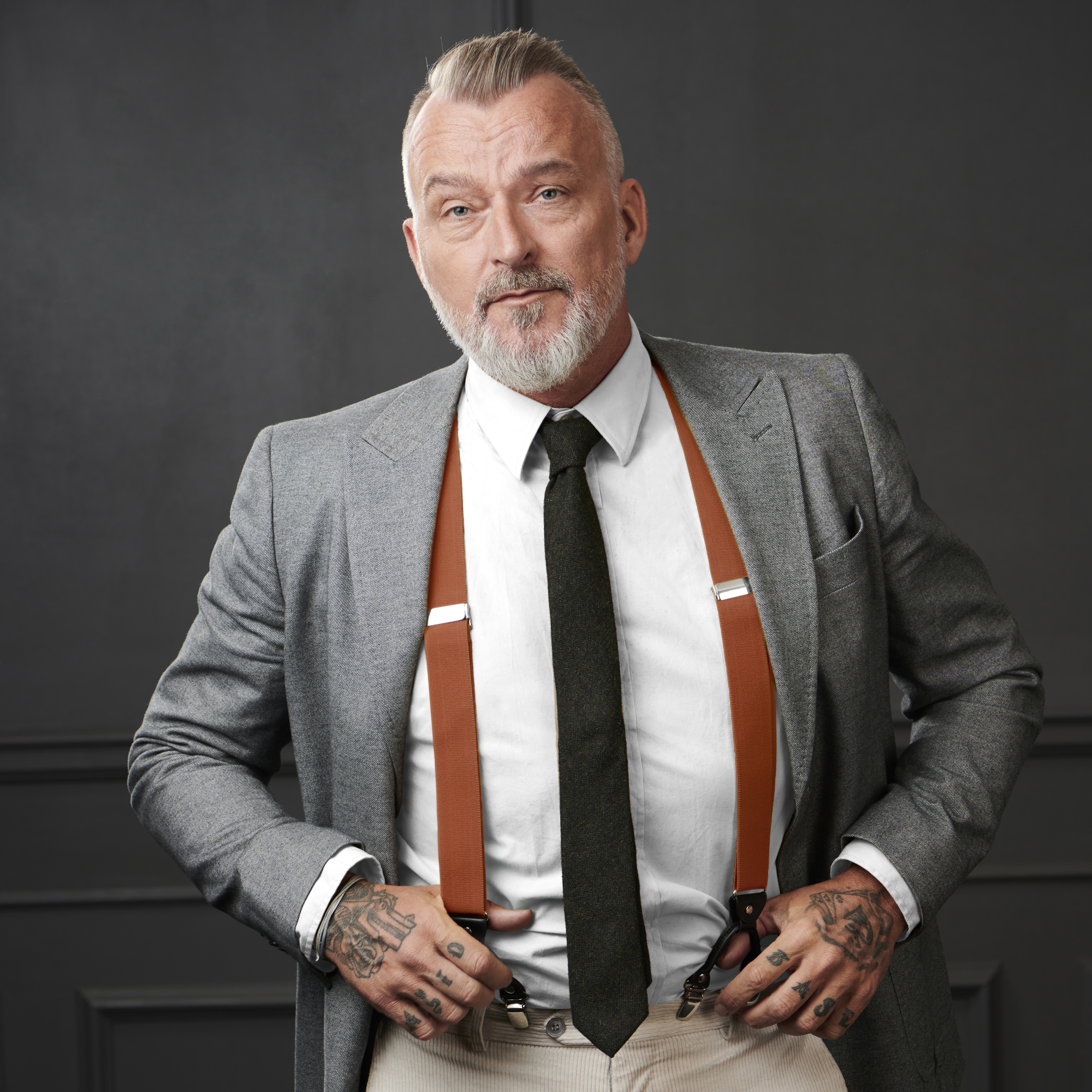 Wide Brown Clip-On Braces - 5