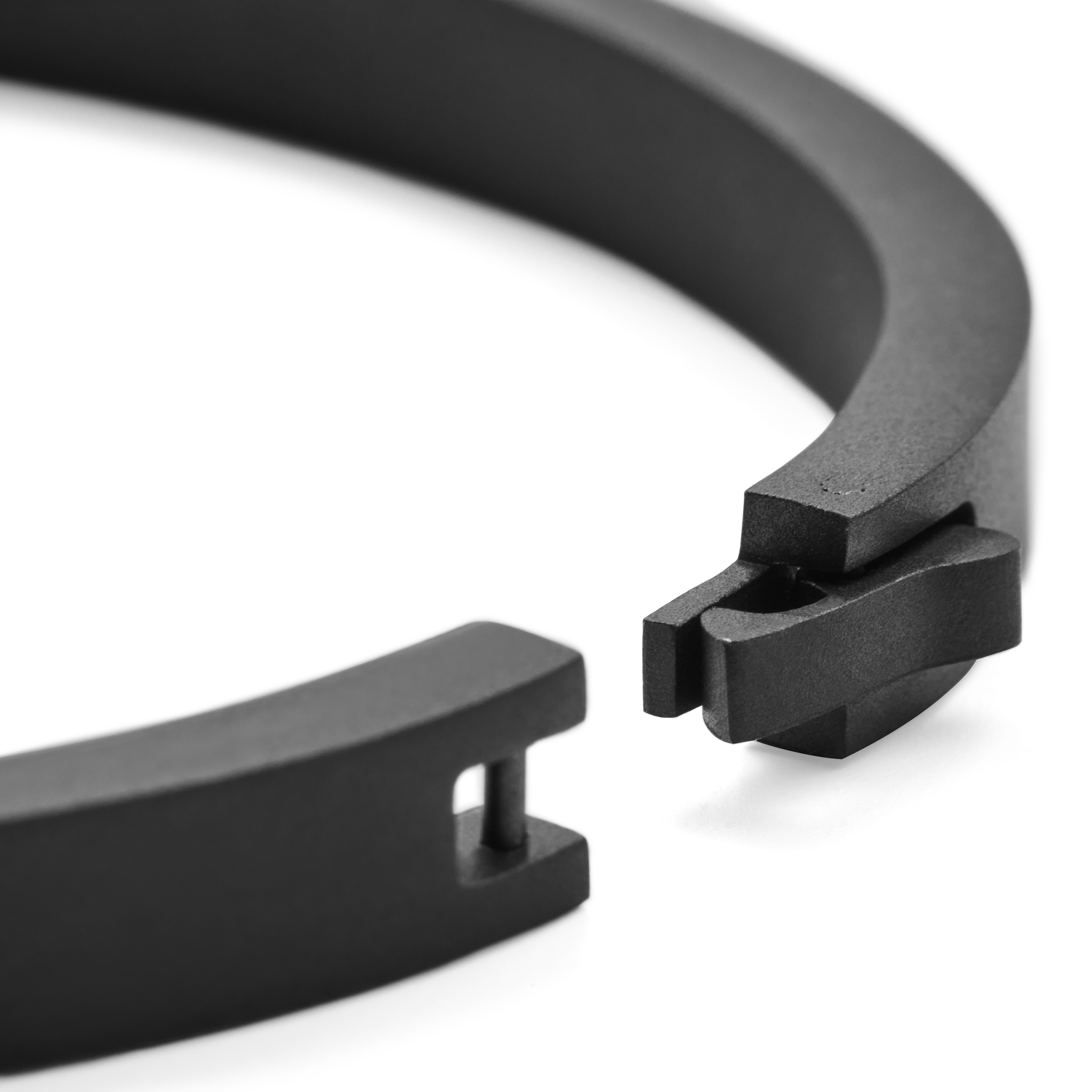 Bracelet manchette Arie noir mat  - 5