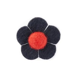 Blumen Revers Anstecker In Marineblau & Rot