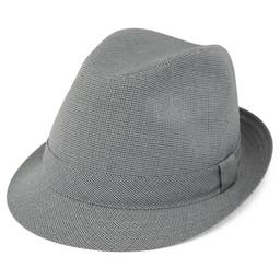 Camouflage Gray Houndstooth Fedora Hat With Band