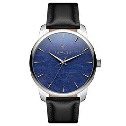 Beleza | Silver-tone Stainless Steel Blue Aventurine Watch