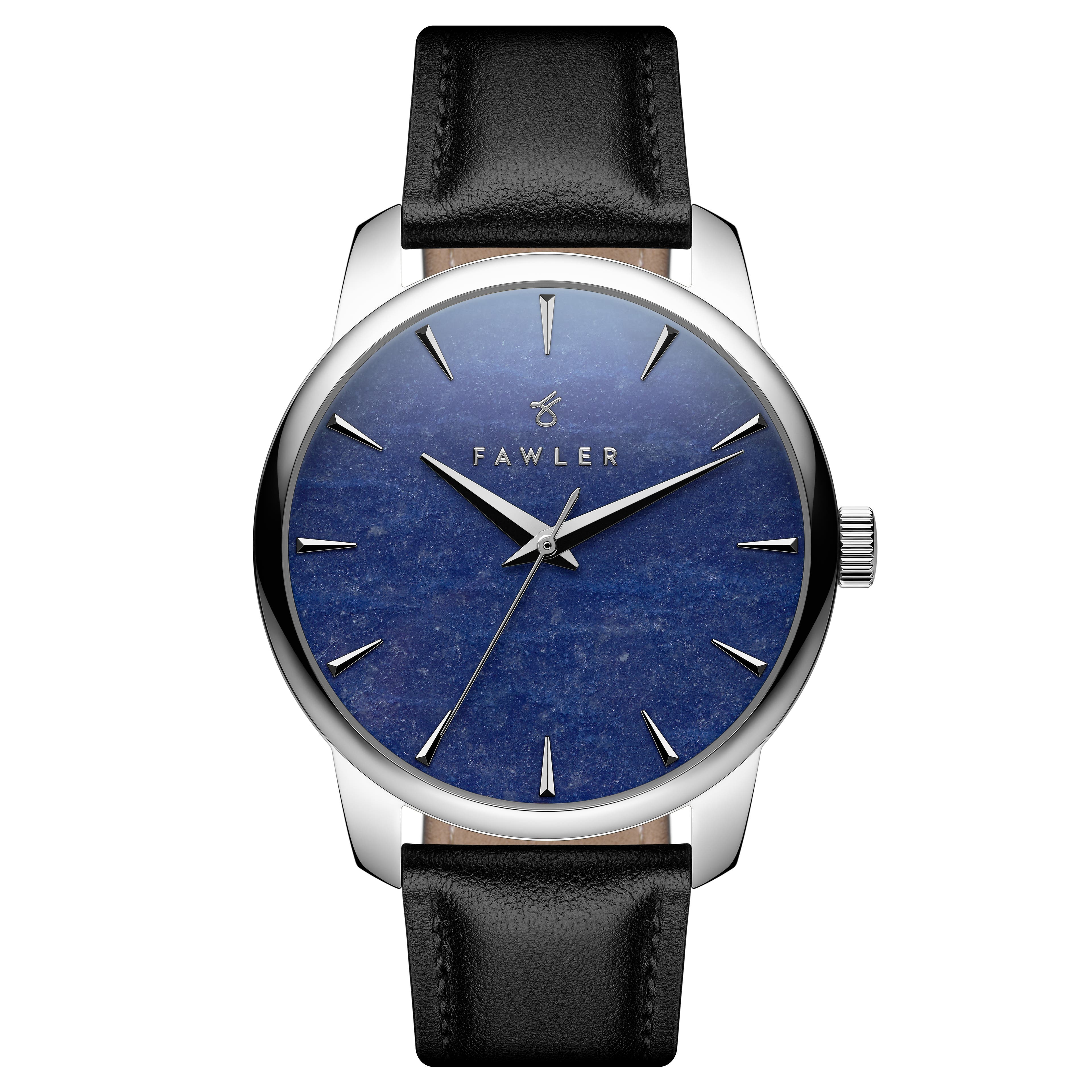 Beleza | Srebrzysty zegarek ze stali nierdzewnej z niebieską tarczą awenturynową