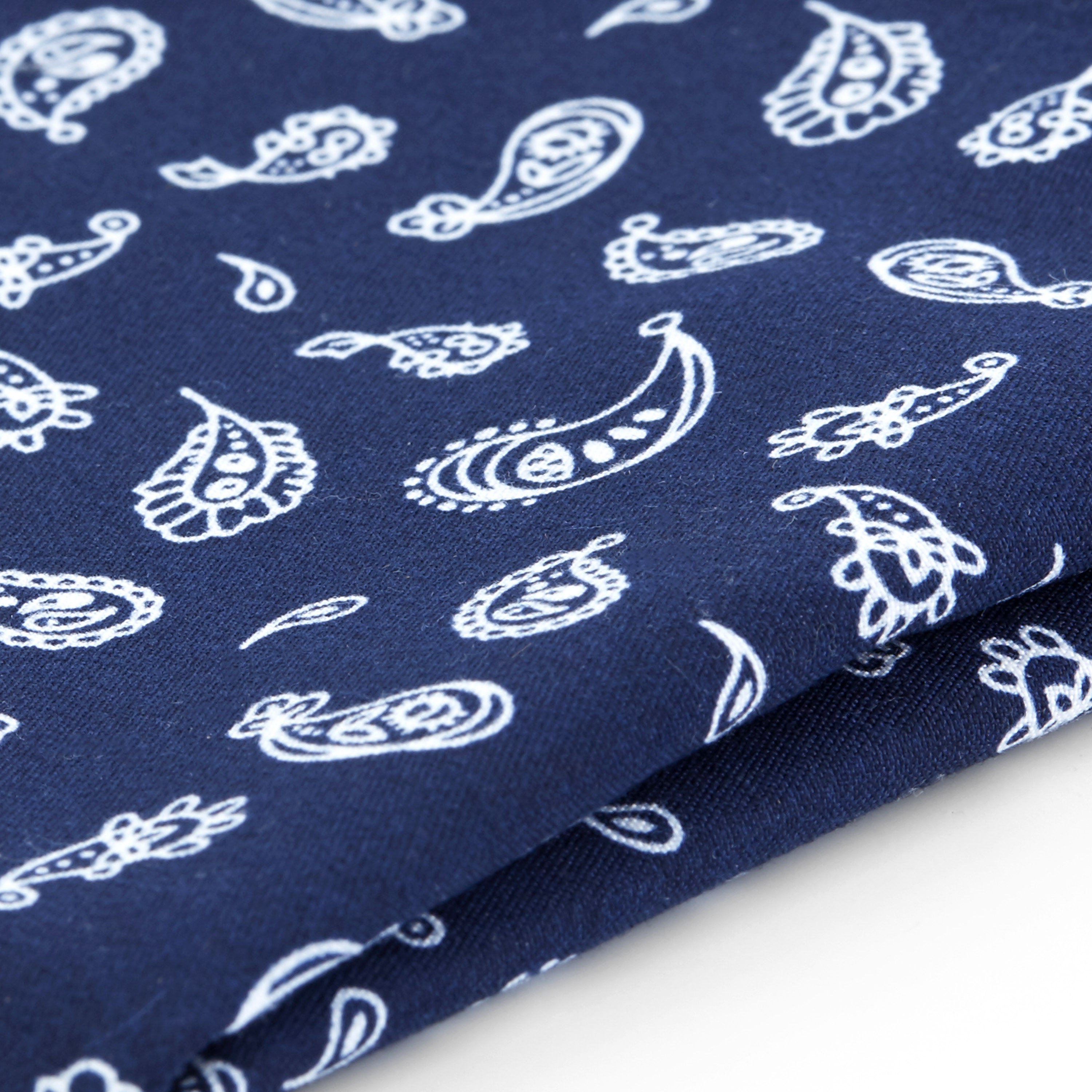 Marineblå Minimal Paisley Lommeklud i Polyester - 2