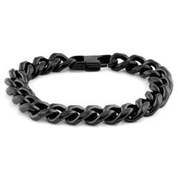 10mm Black Stainless Steel Curb Chain Bracelet