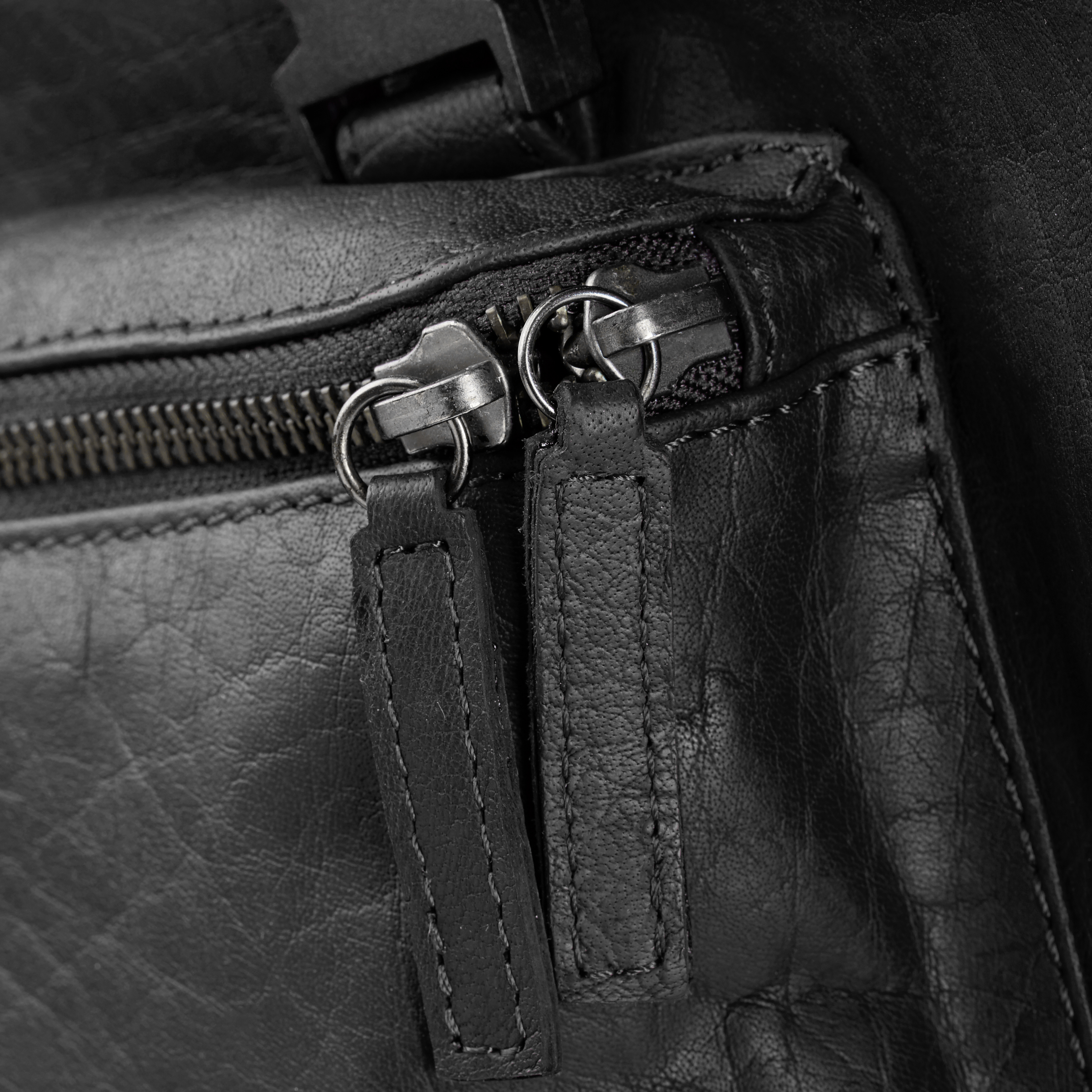 Μαύρη Δερμάτινη Τσάντα Oxford Backpack - 11