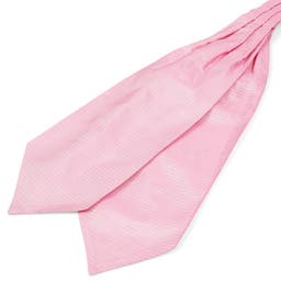 Cravatta ascot in seta rosa con fantasia a pois