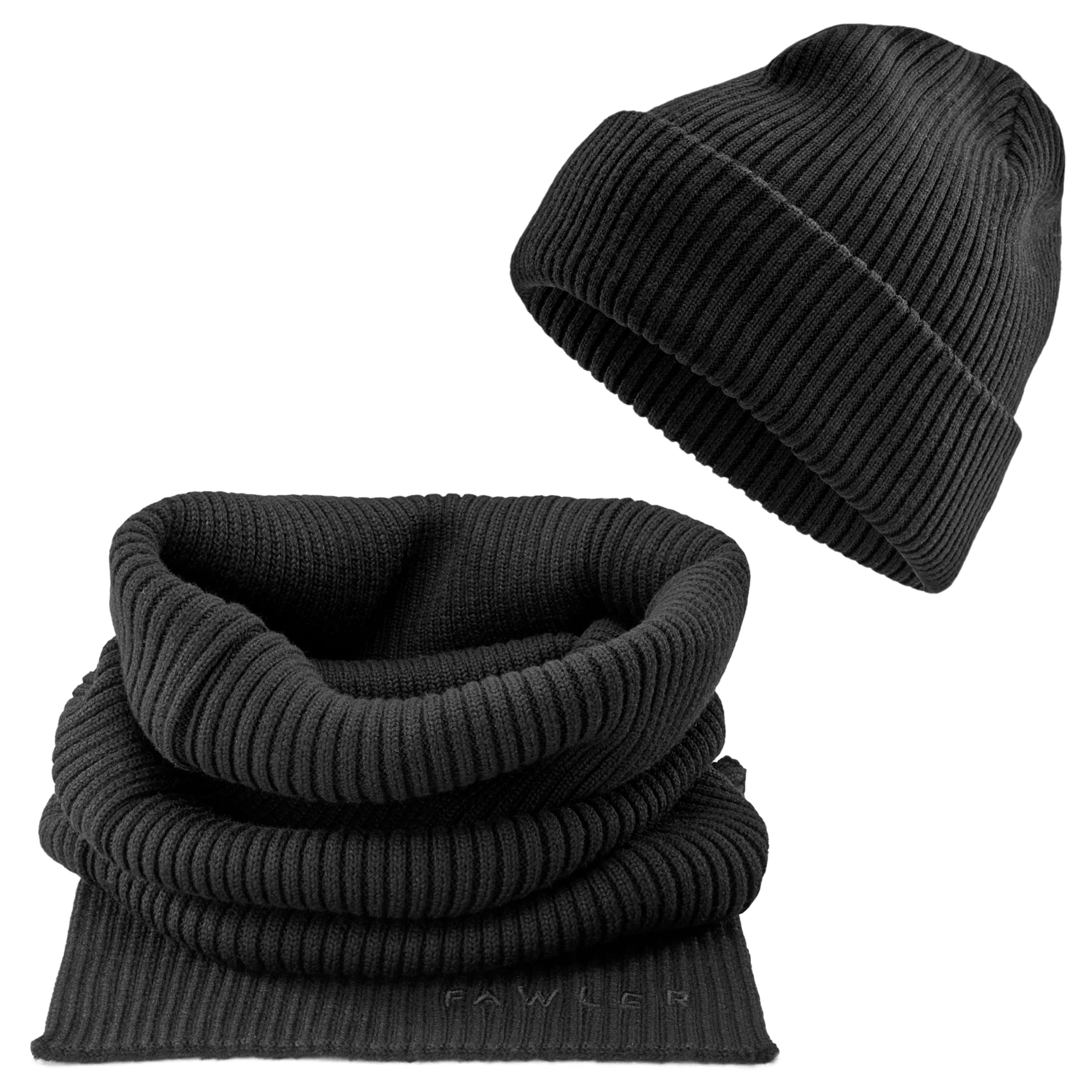 Frederick Black Urban Tube Scarf & Kai Black Kane Beanie Frederick Black Urban Tube Scarf & Kai Black Kane Beanie