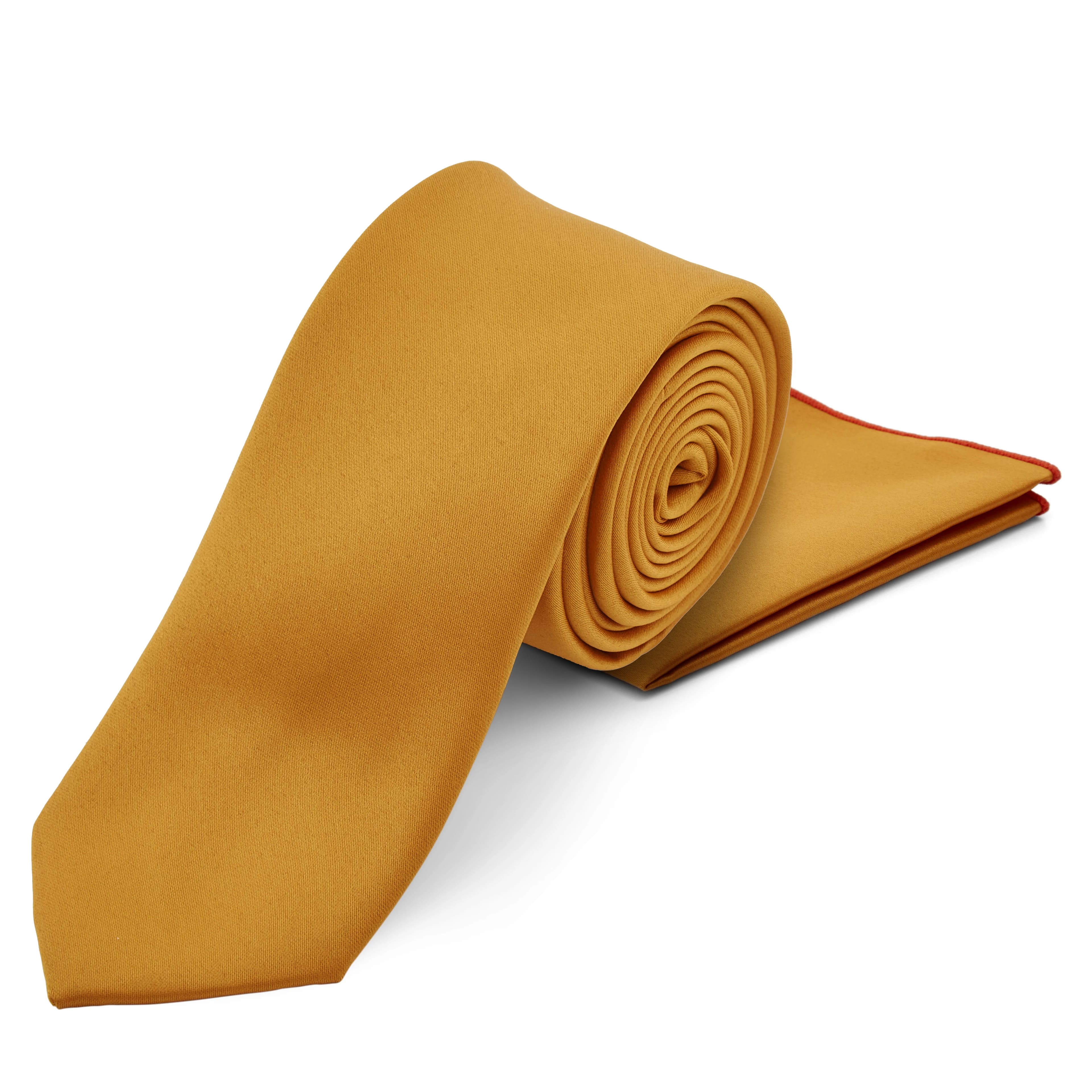 Есенен комплект вратовръзка и кърпичка за сако