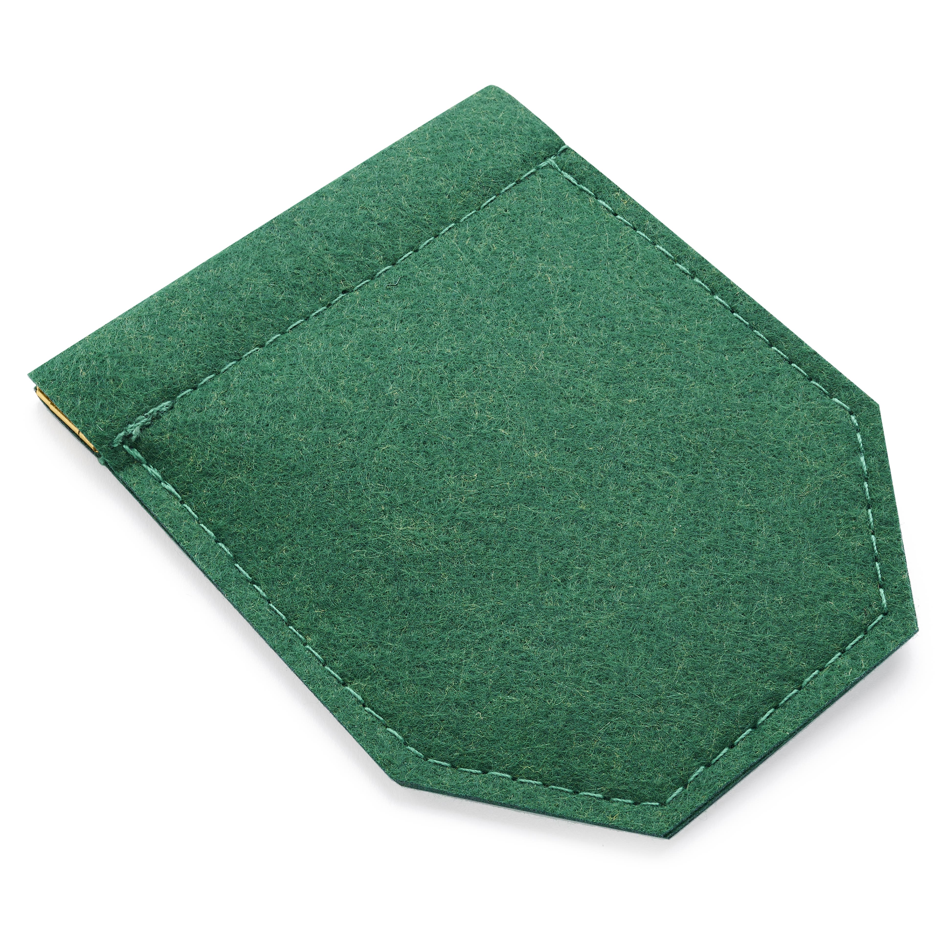 Зелен филцов държач за кърпичка за сако