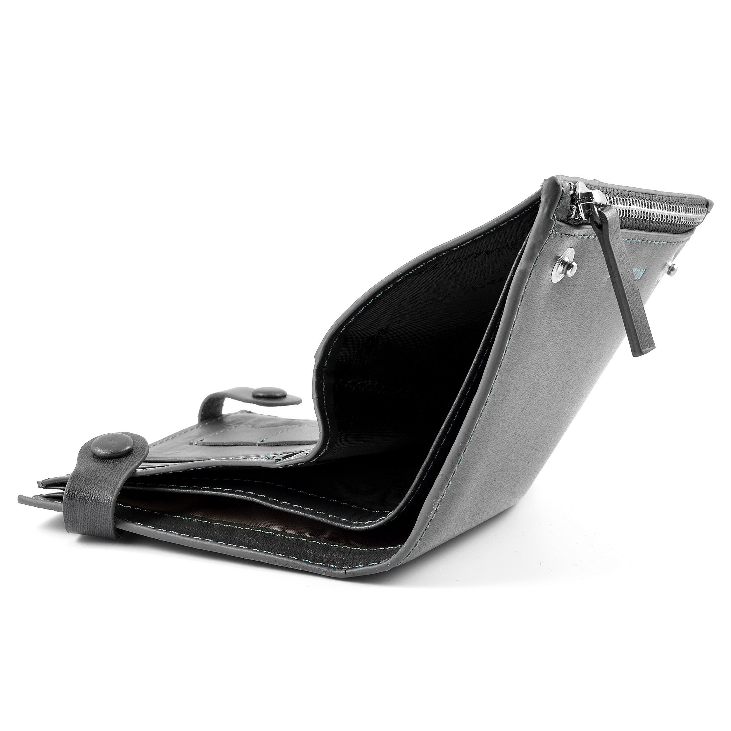 Graue Pierre Leder Geldbörse - 5