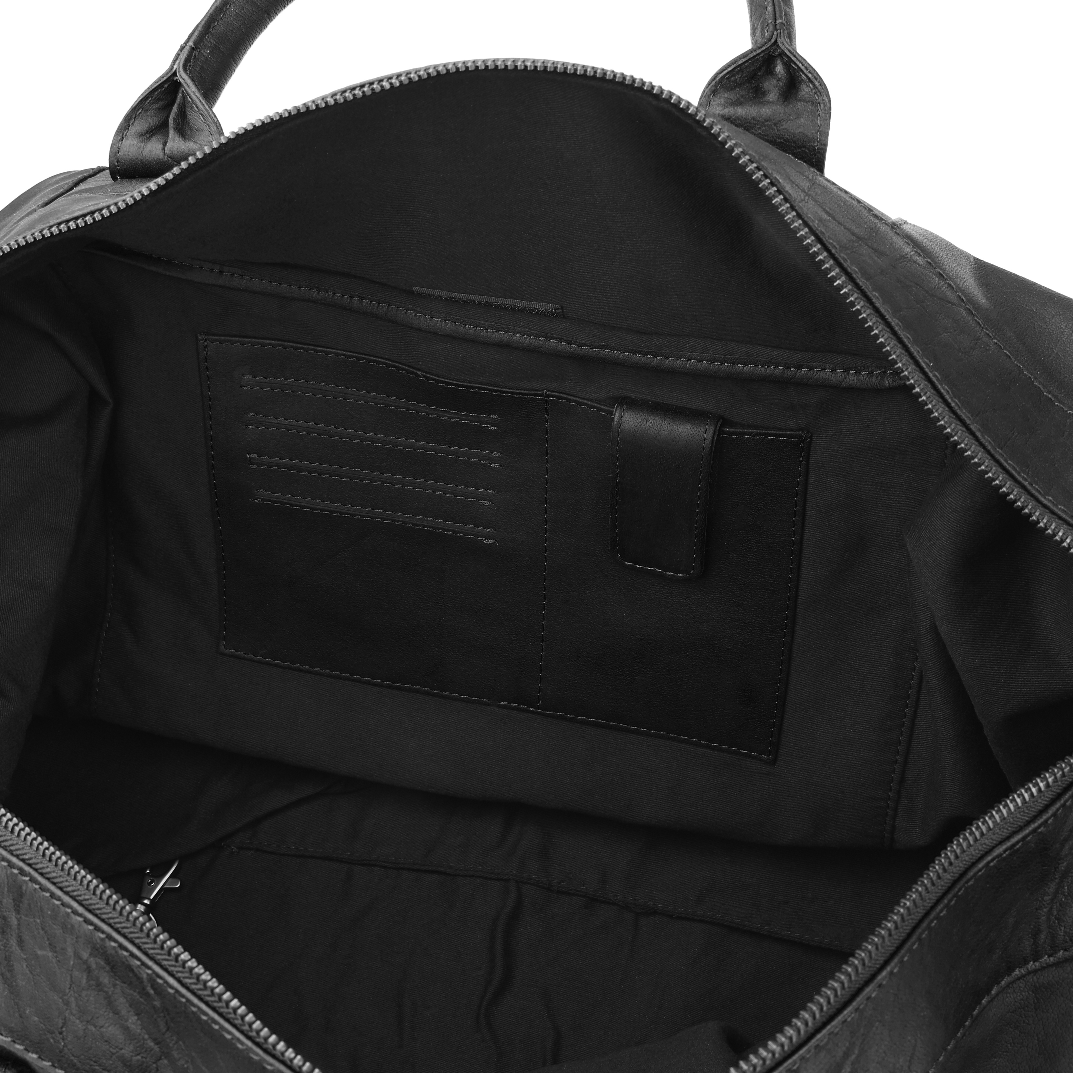 Klassieke Oxford Zwart Lederen Schoudertas - 6