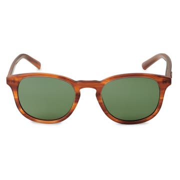 Thea | Cognac & Forest Green Polarised Sunglasses