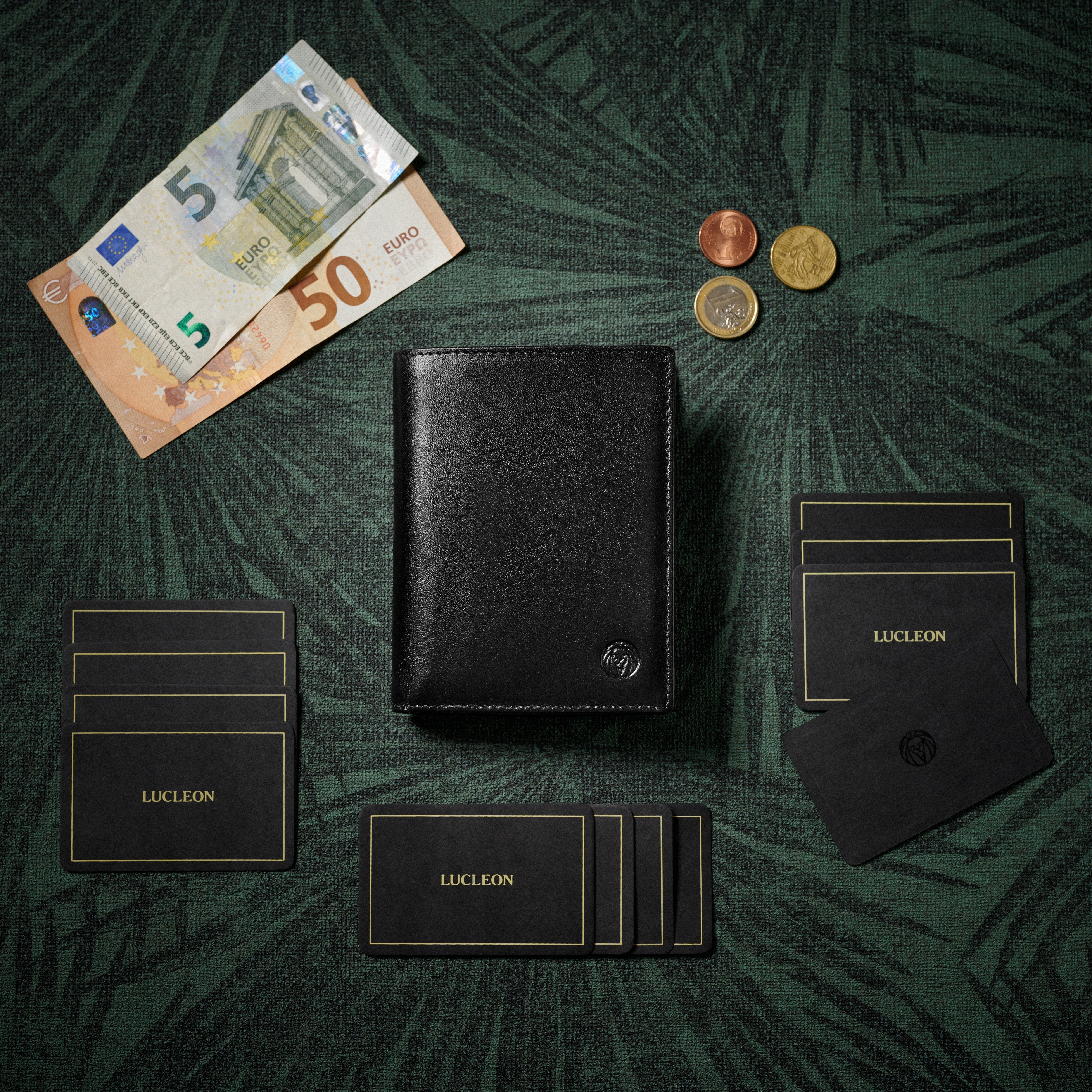 Голям черен кожен портфейл Jasper - 6