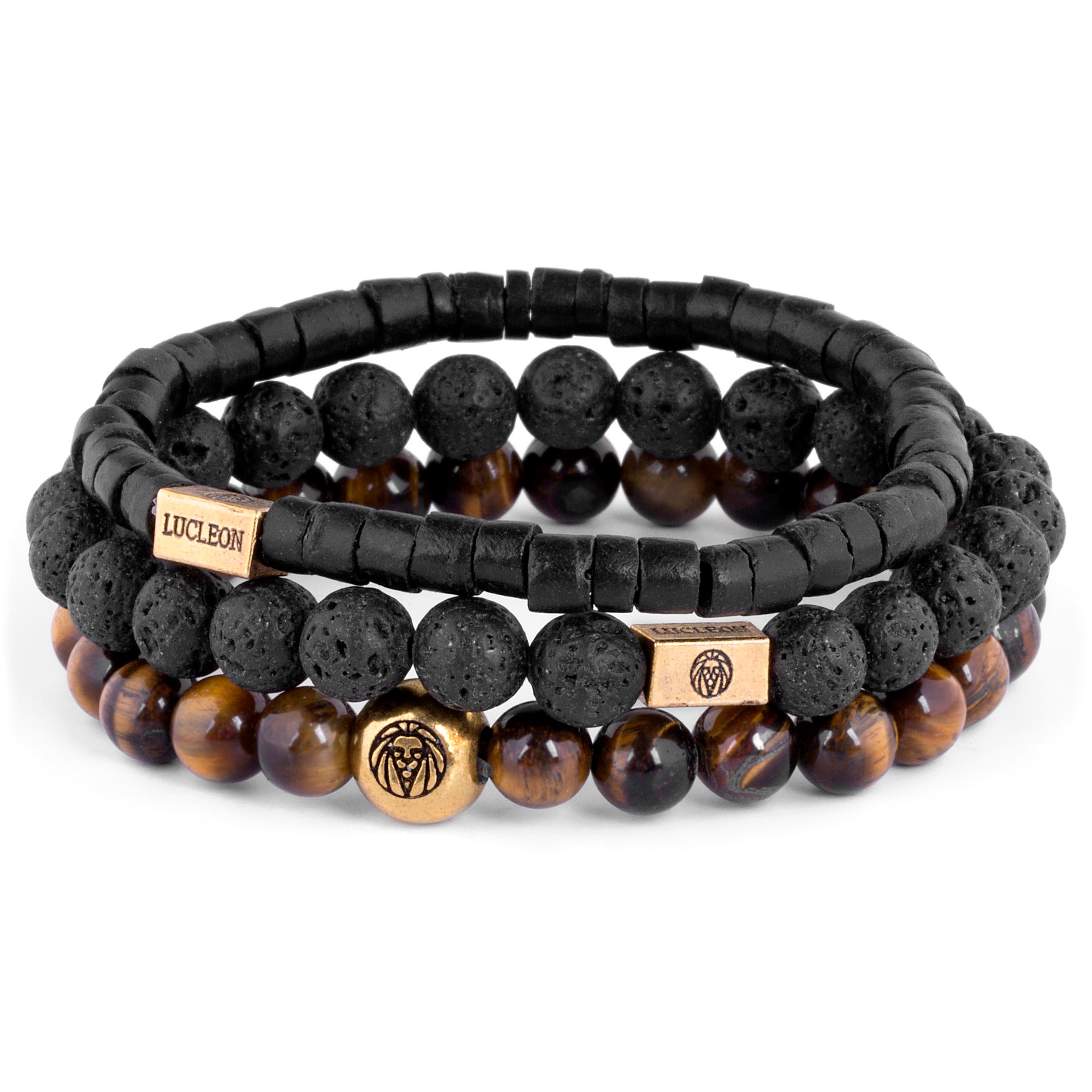 Tiger's Eye and Coconut Miro Bracelet