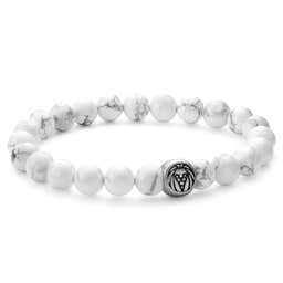 Bracelet en perles de pierre blanche